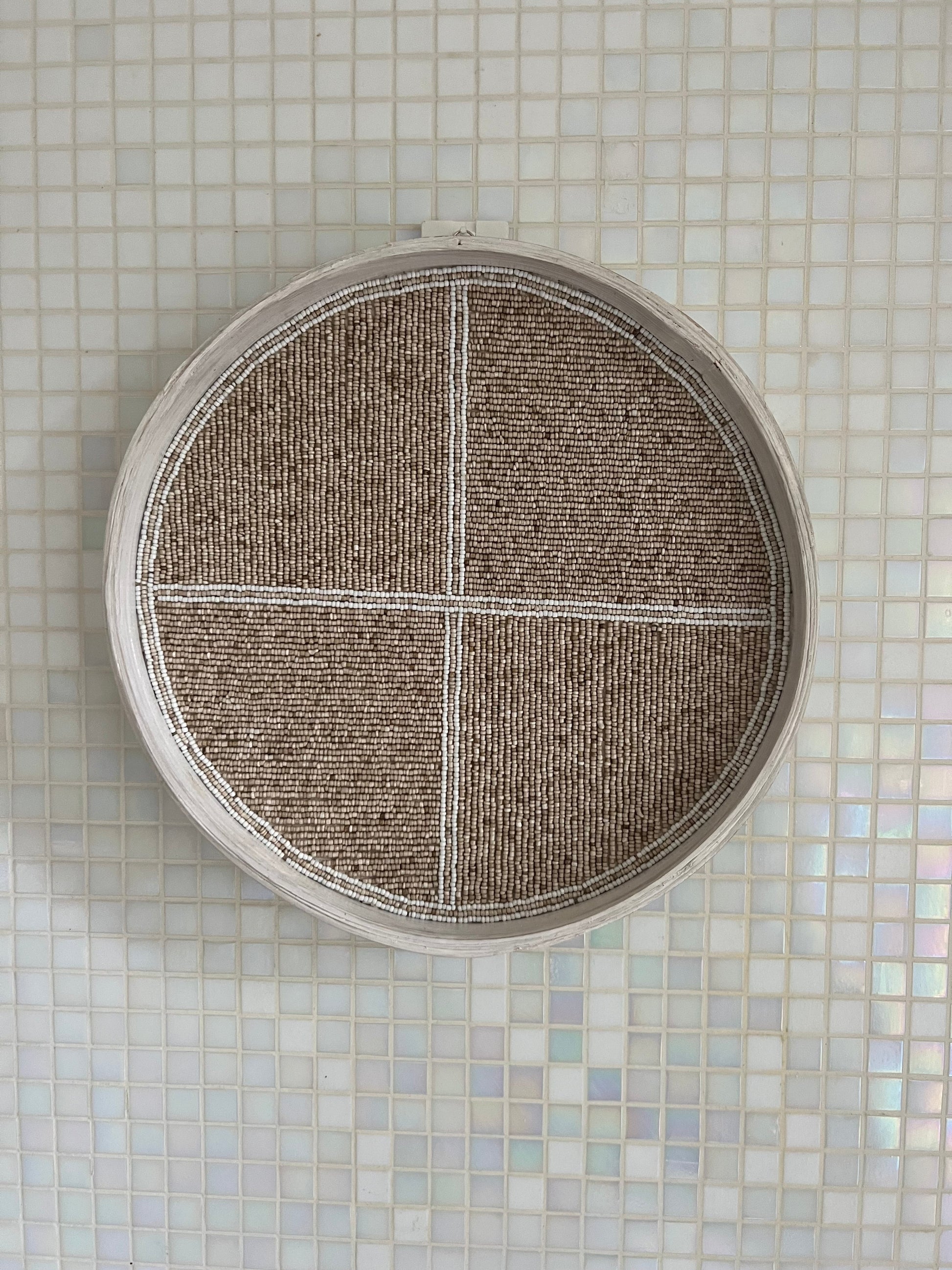 Fully Beaded Fairtrade Wall Basket (35 cm) - Mandala Stencils
