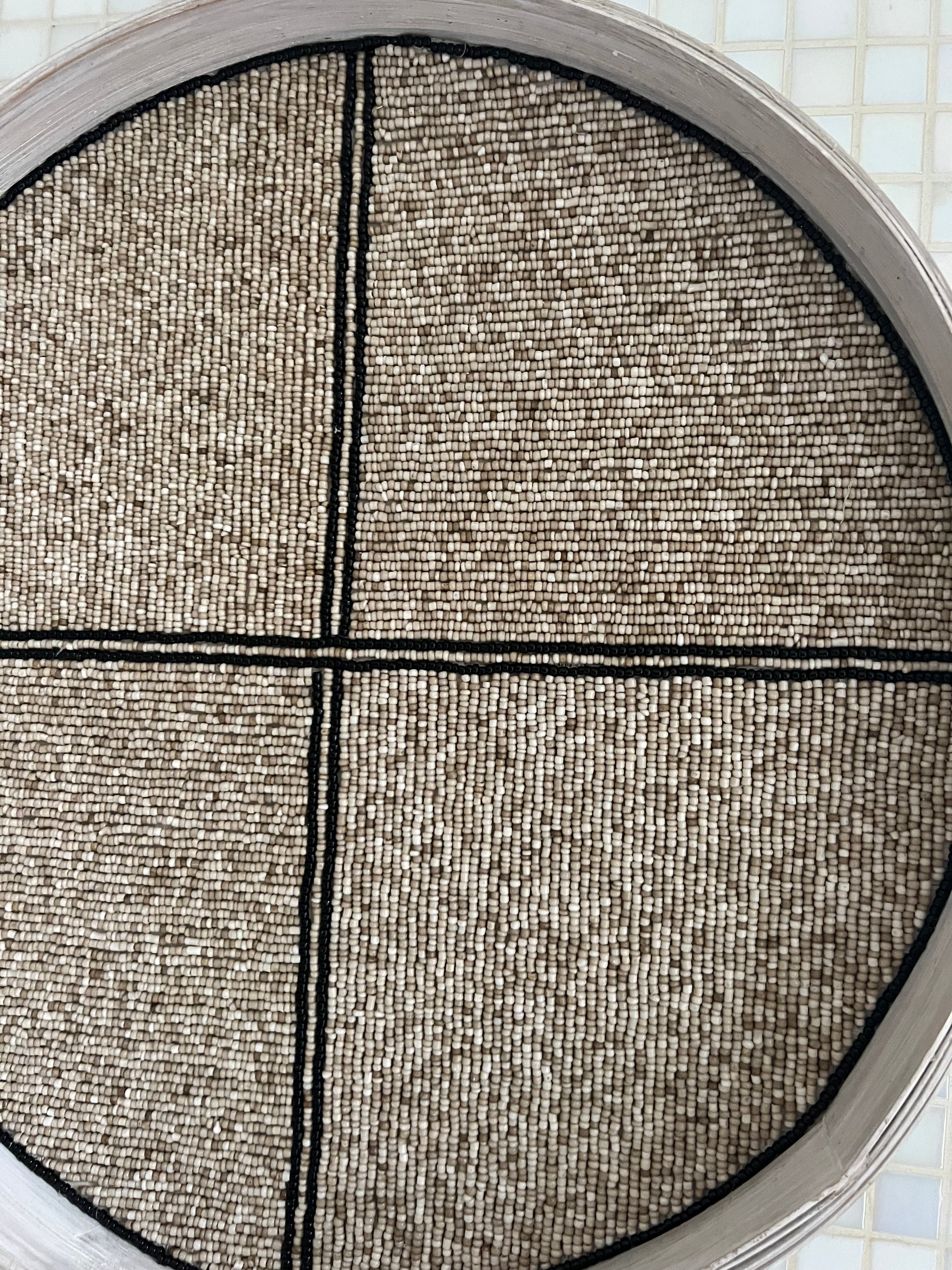 Fully Beaded Fairtrade Wall Basket (35 cm) - Ethical Home Decor | Mandala Stencils