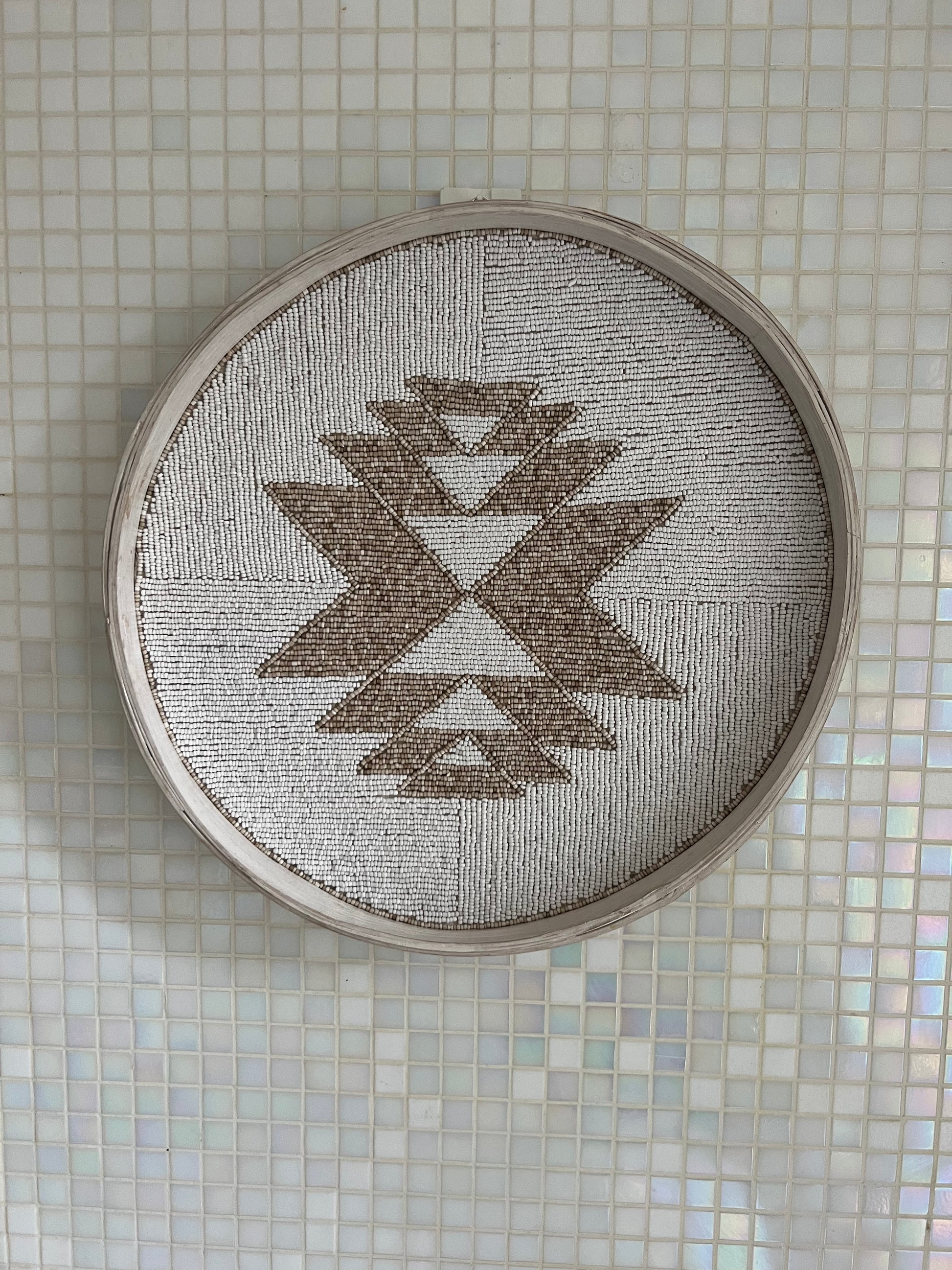 Fully Beaded Wall Basket (25 cm) - Artisan Handcrafted Decor | Mandala Stencils