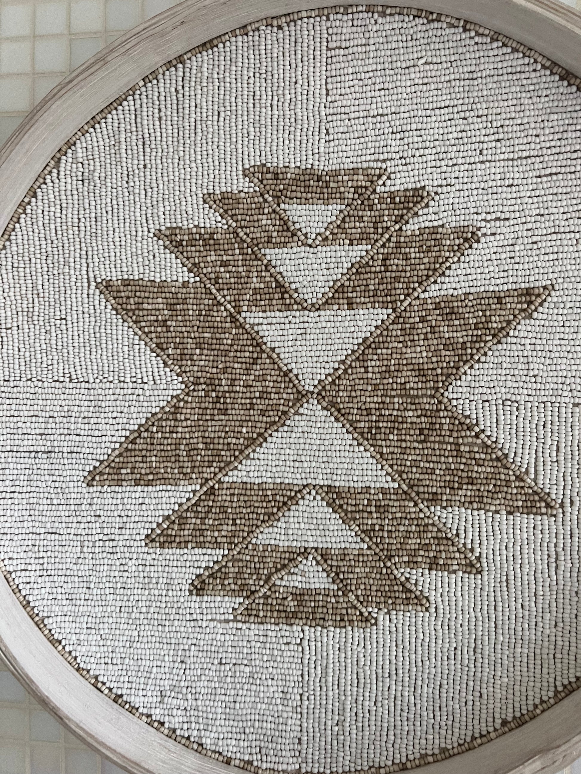 Fully Beaded Wall Basket (30 cm) - Artisan Boho Decor | Mandala Stencils