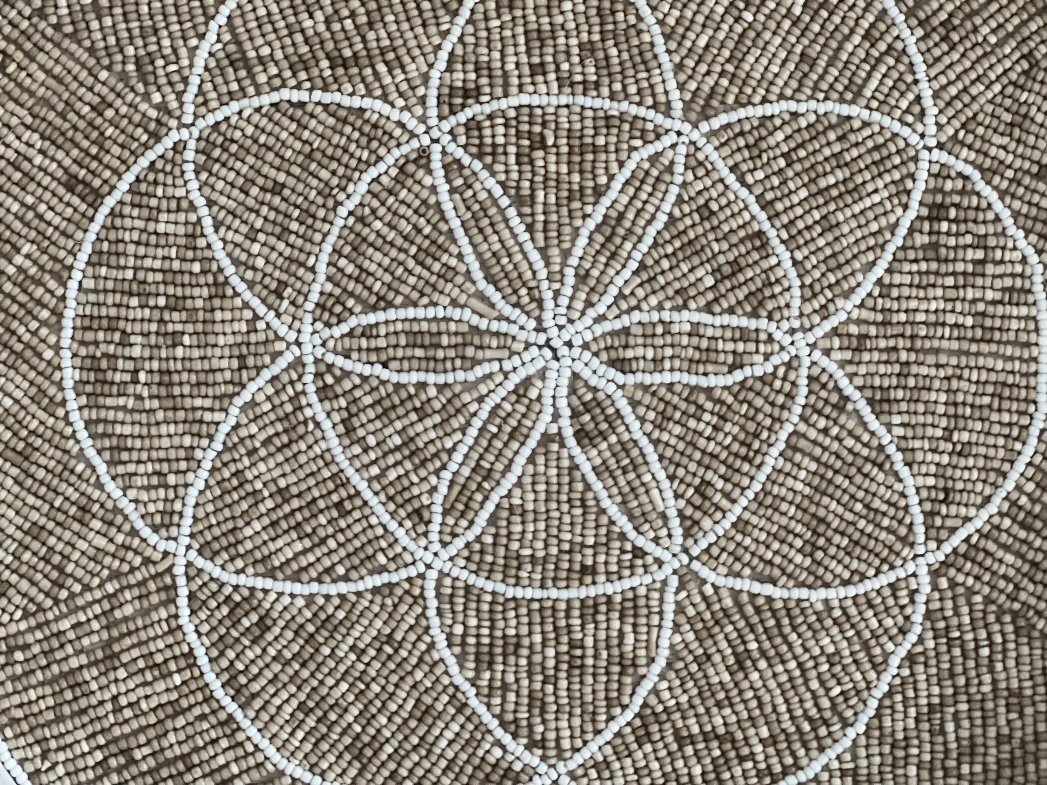 Fully Beaded Fairtrade Wall Basket (35 cm) - Unique Design | Mandala Stencils
