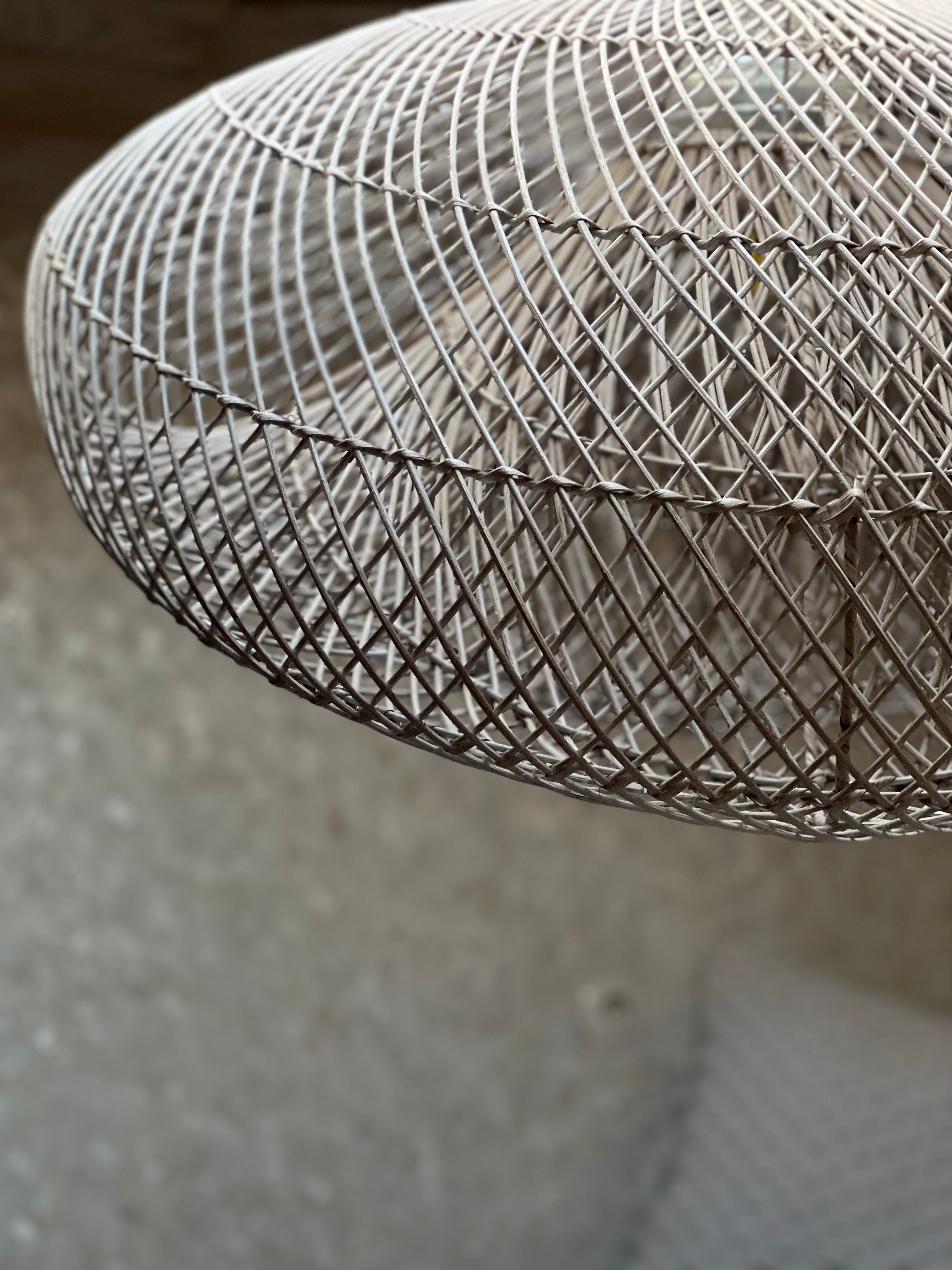 XL Handcrafted Rattan Lamp - Cloud | White | 120 cm