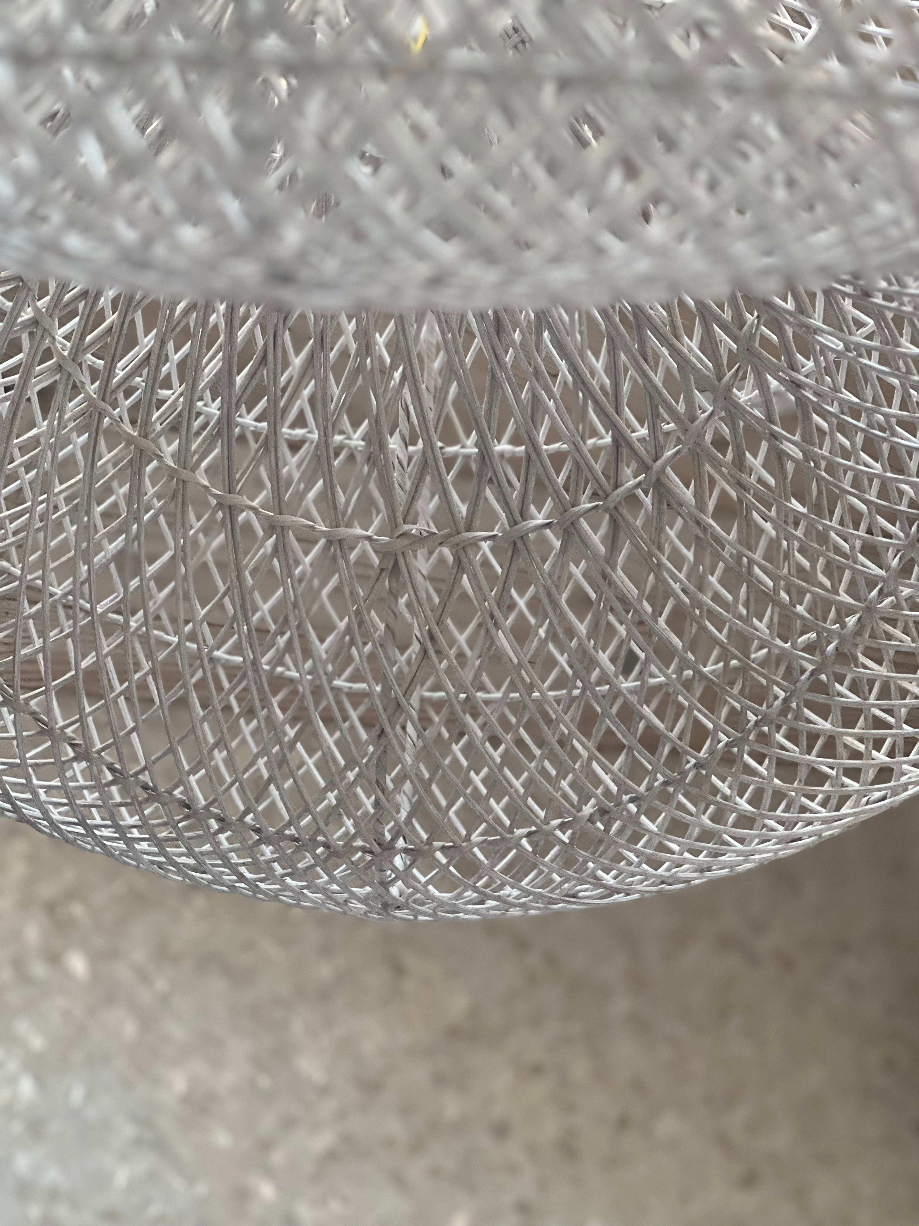 XL Handcrafted Rattan Lamp - Cloud | White | 120 cm
