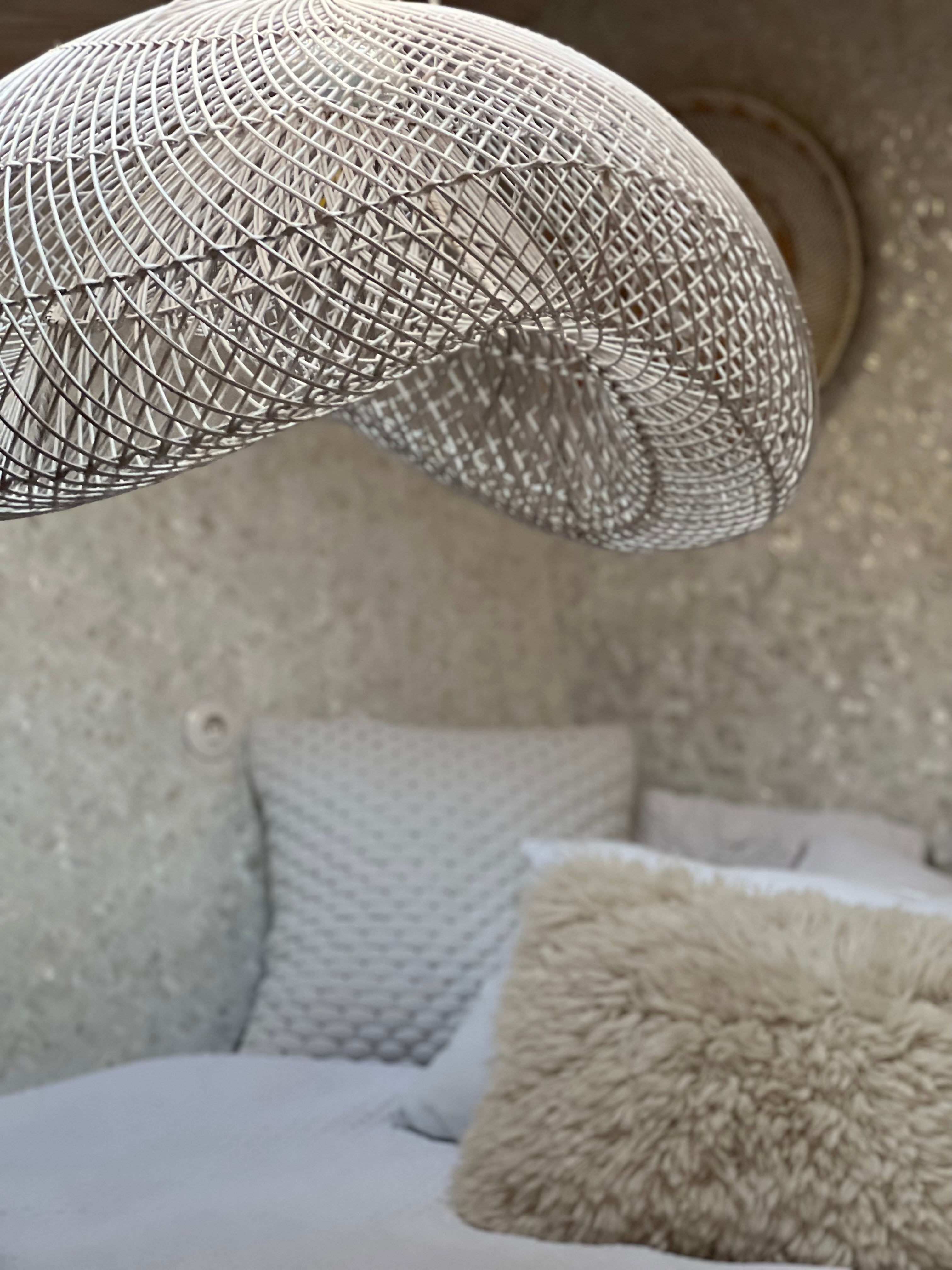 XL Handcrafted Rattan Lamp - Cloud | White | 150 cm