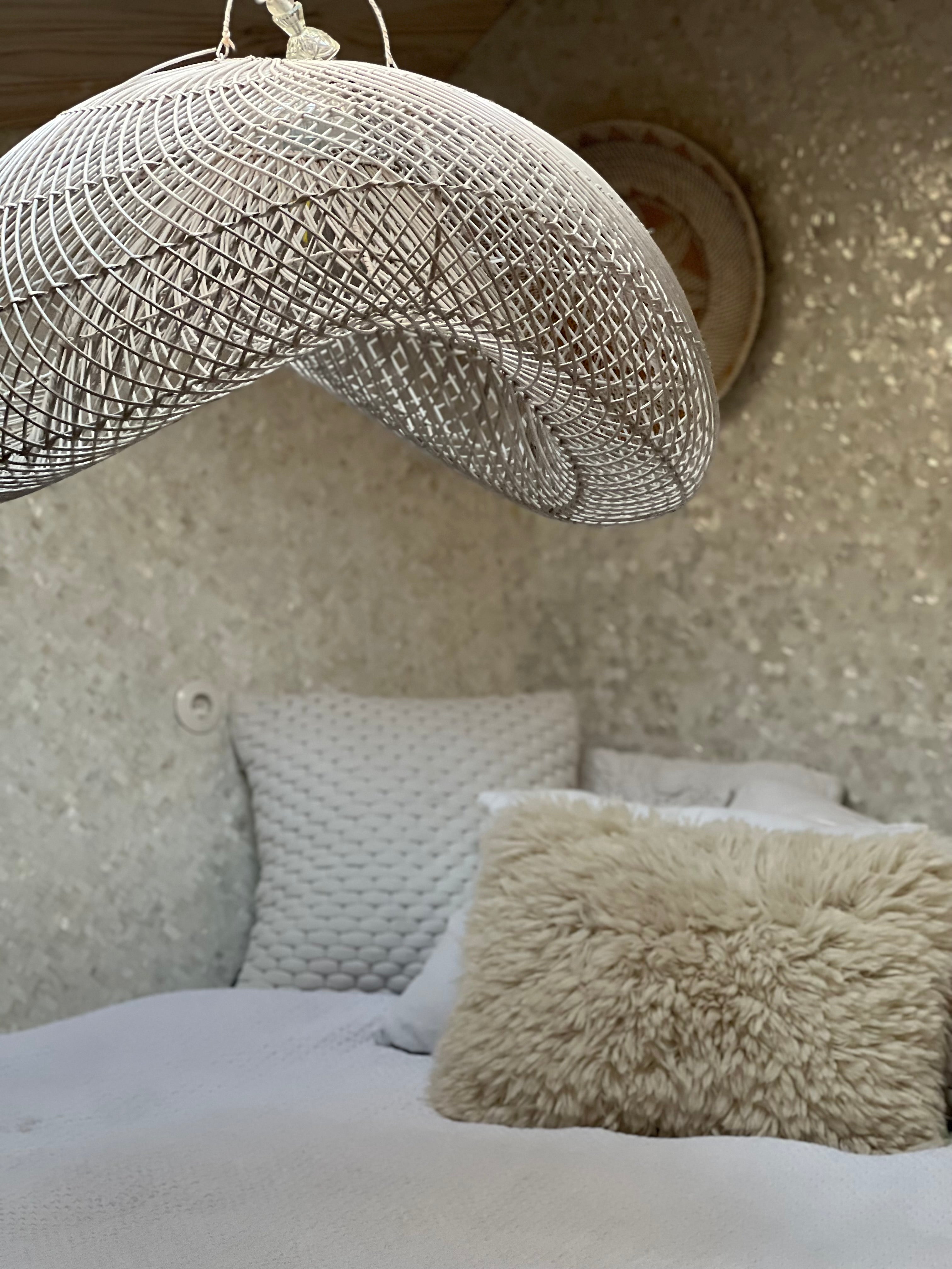XL Handcrafted Rattan Lamp - Cloud | White | 150 cm
