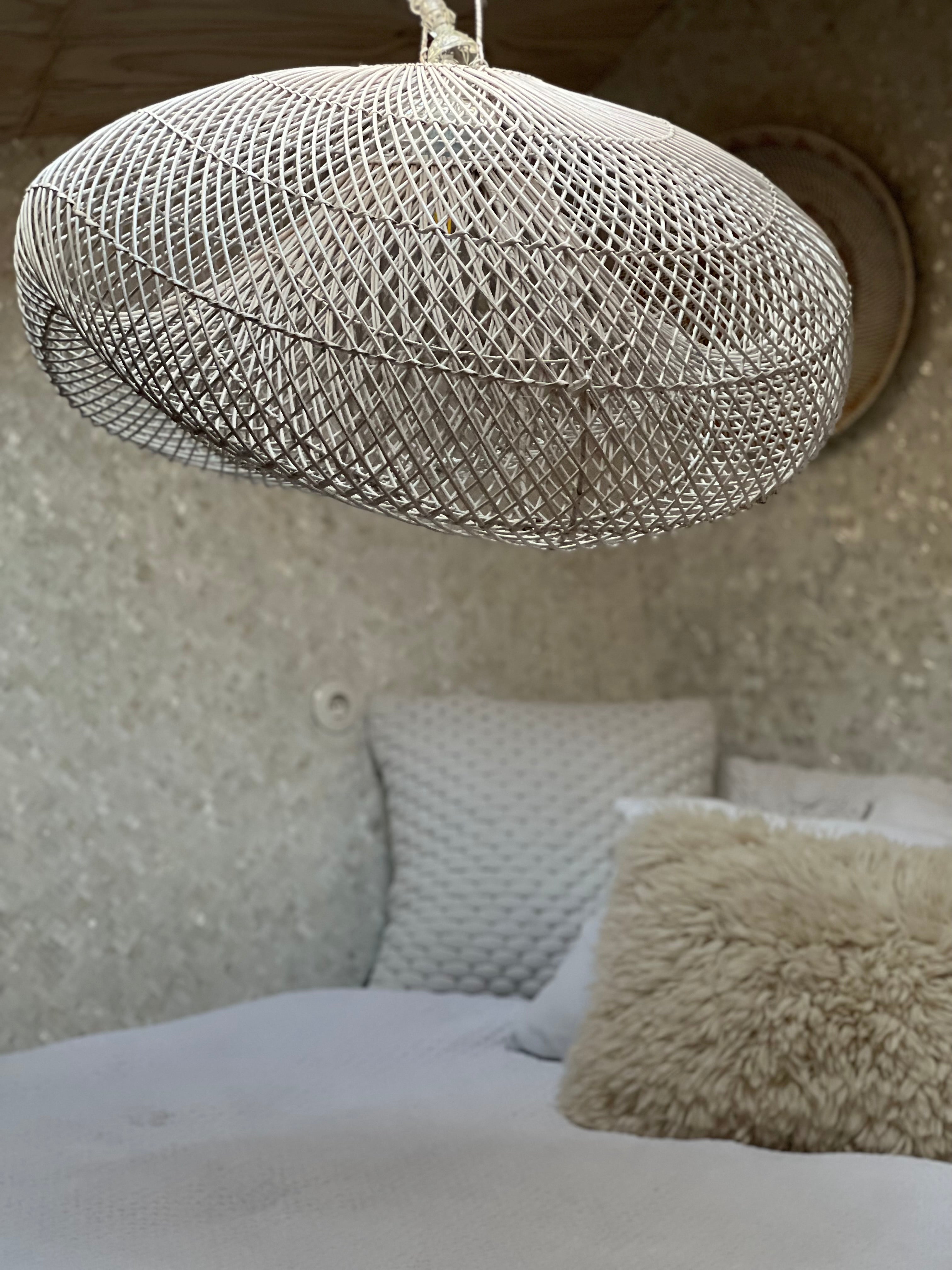 XL Handcrafted Rattan Lamp - Cloud | White | 150 cm