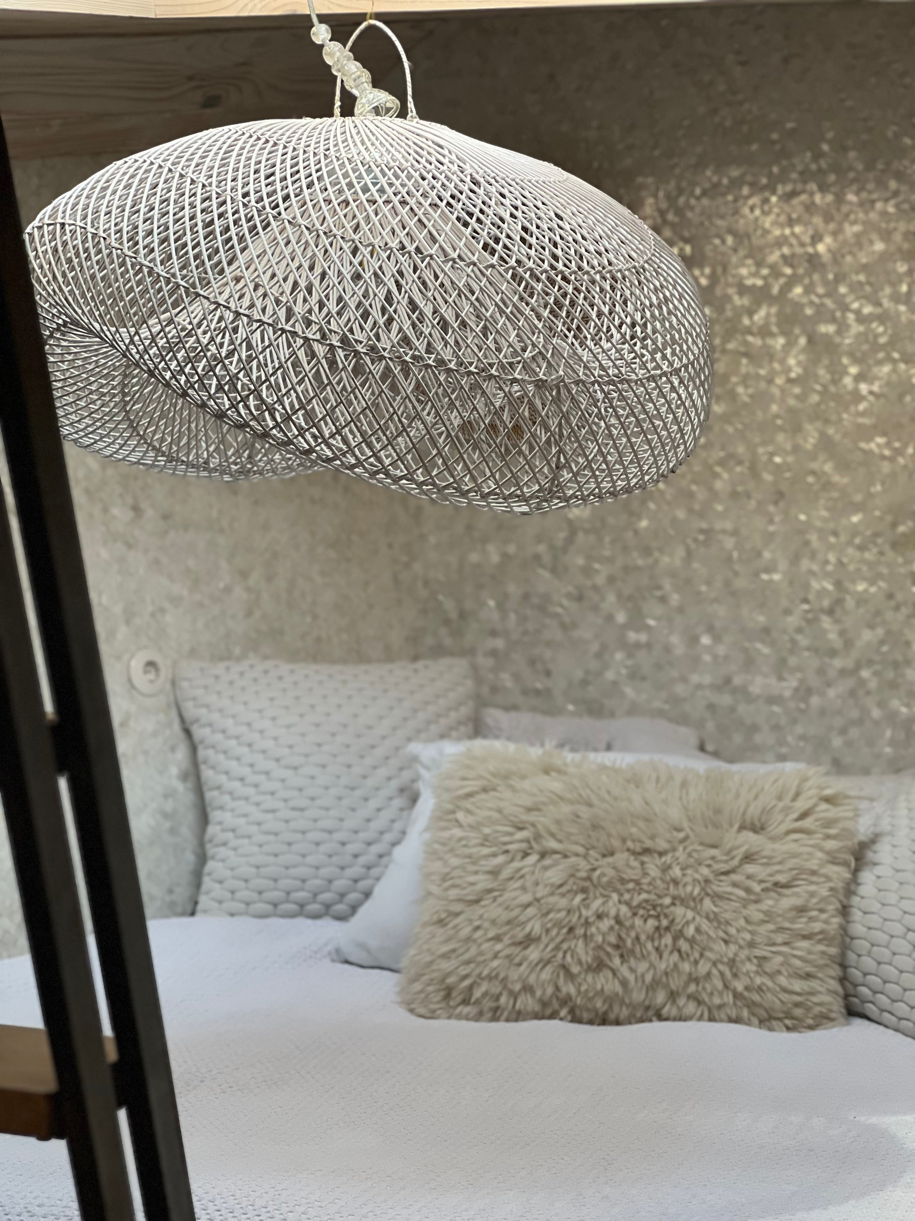 XL Handcrafted Rattan Lamp - Cloud | White | 120 cm