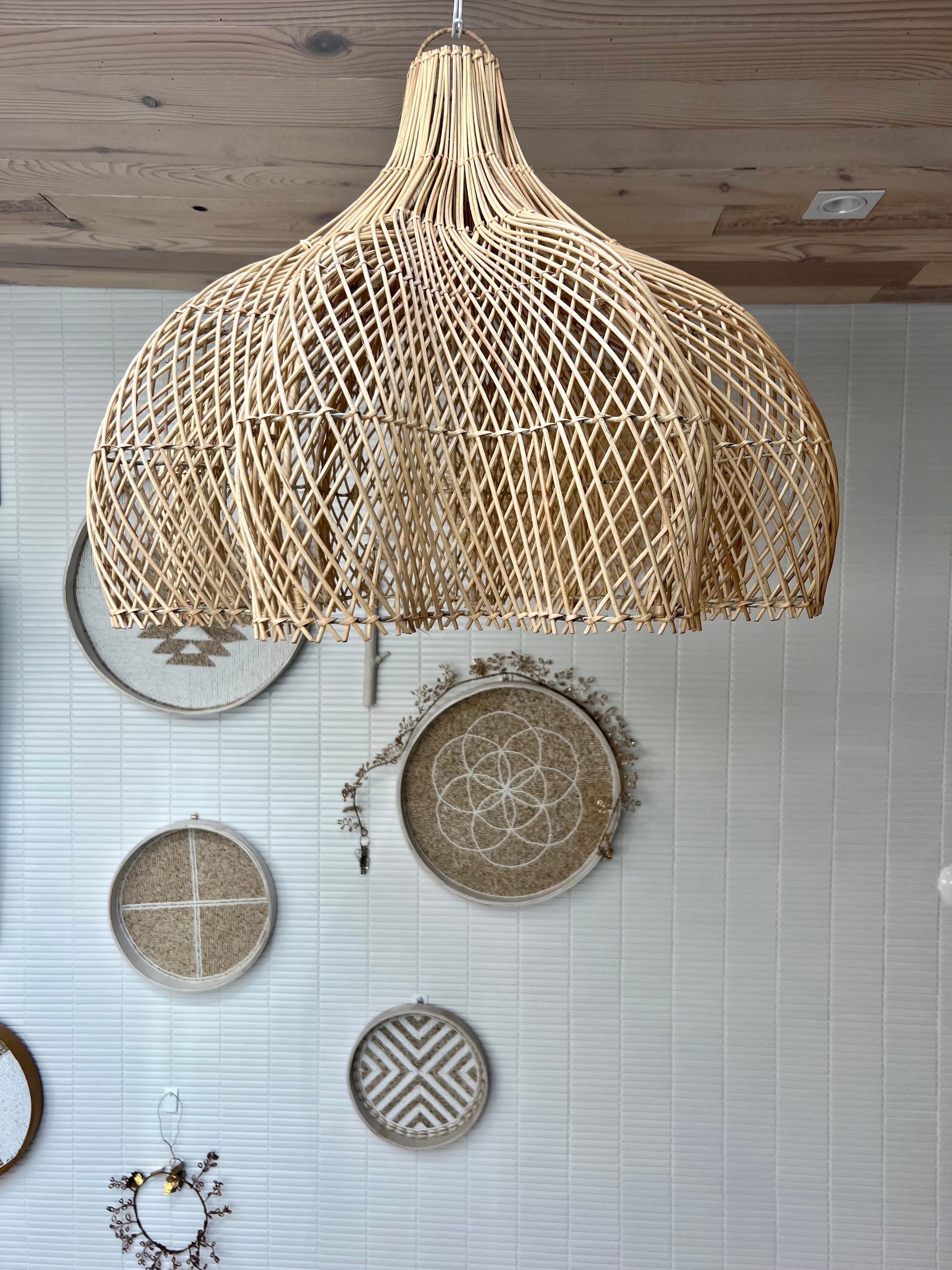 Handcrafted Rattan Lamp - Flower | Natural | 40 cm