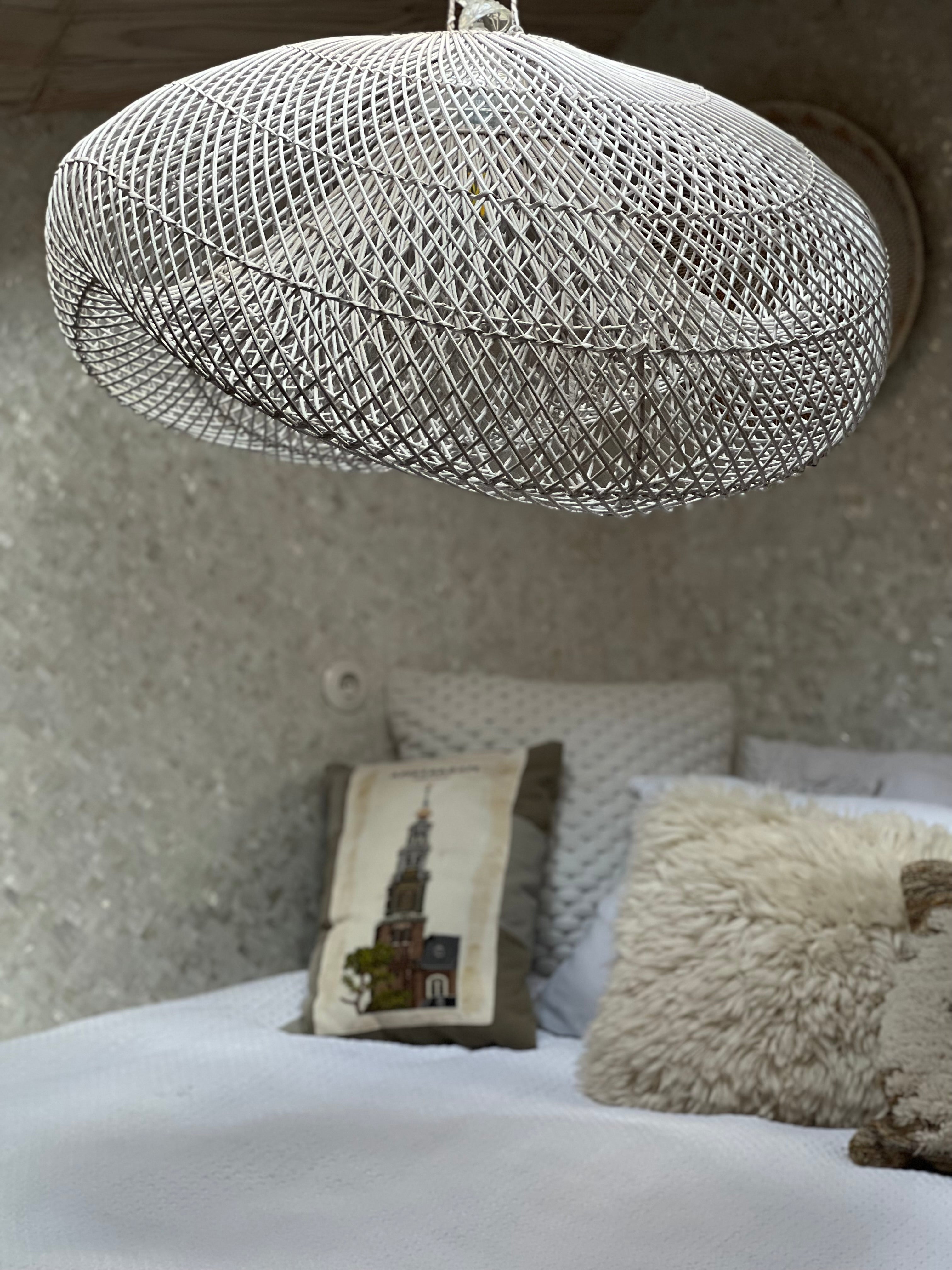 XL Handcrafted Rattan Lamp - Cloud | White | 100 cm