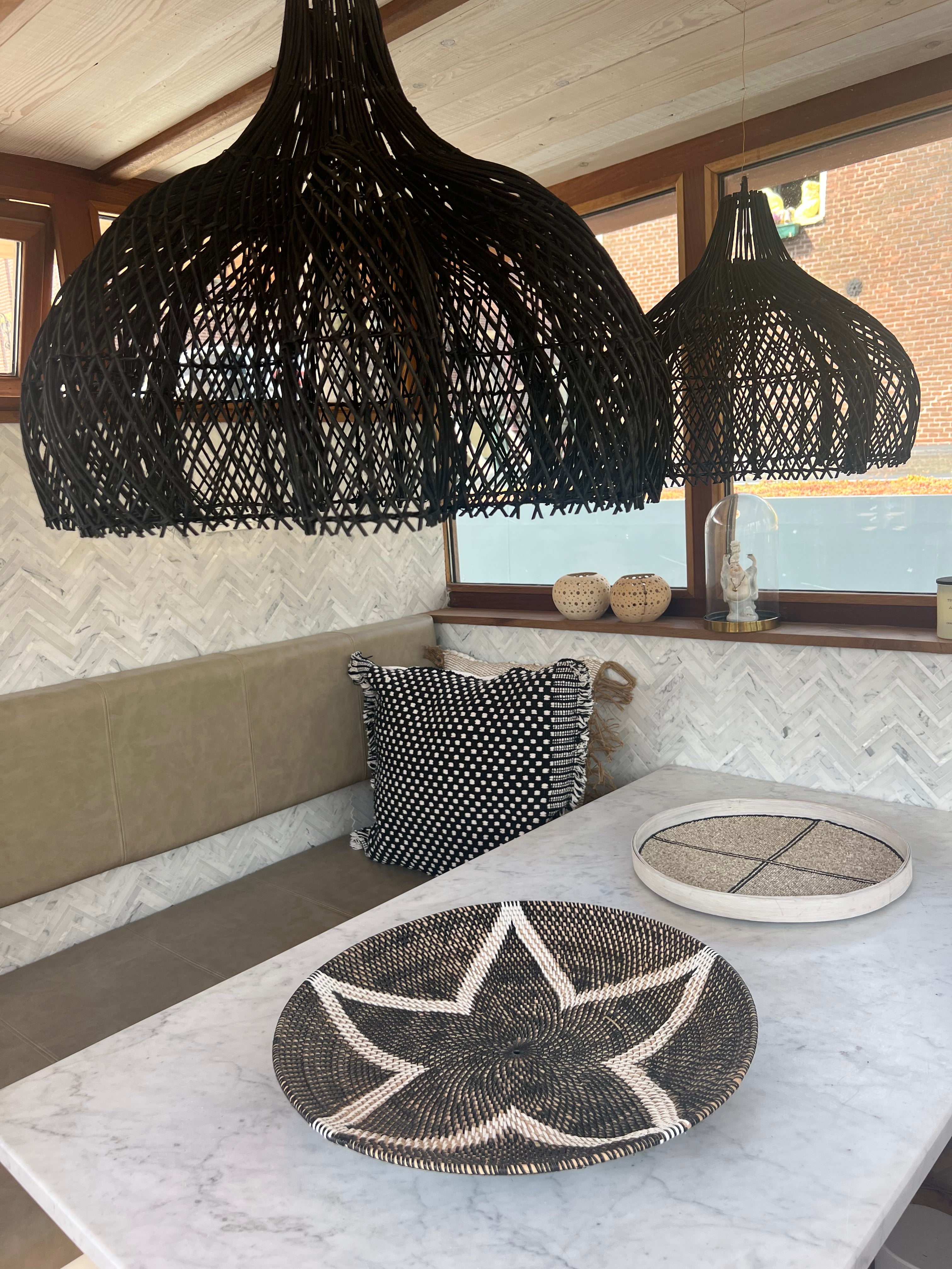 Hanging Flower Lamp (60 cm) - Natural Color | Mandala Stencils