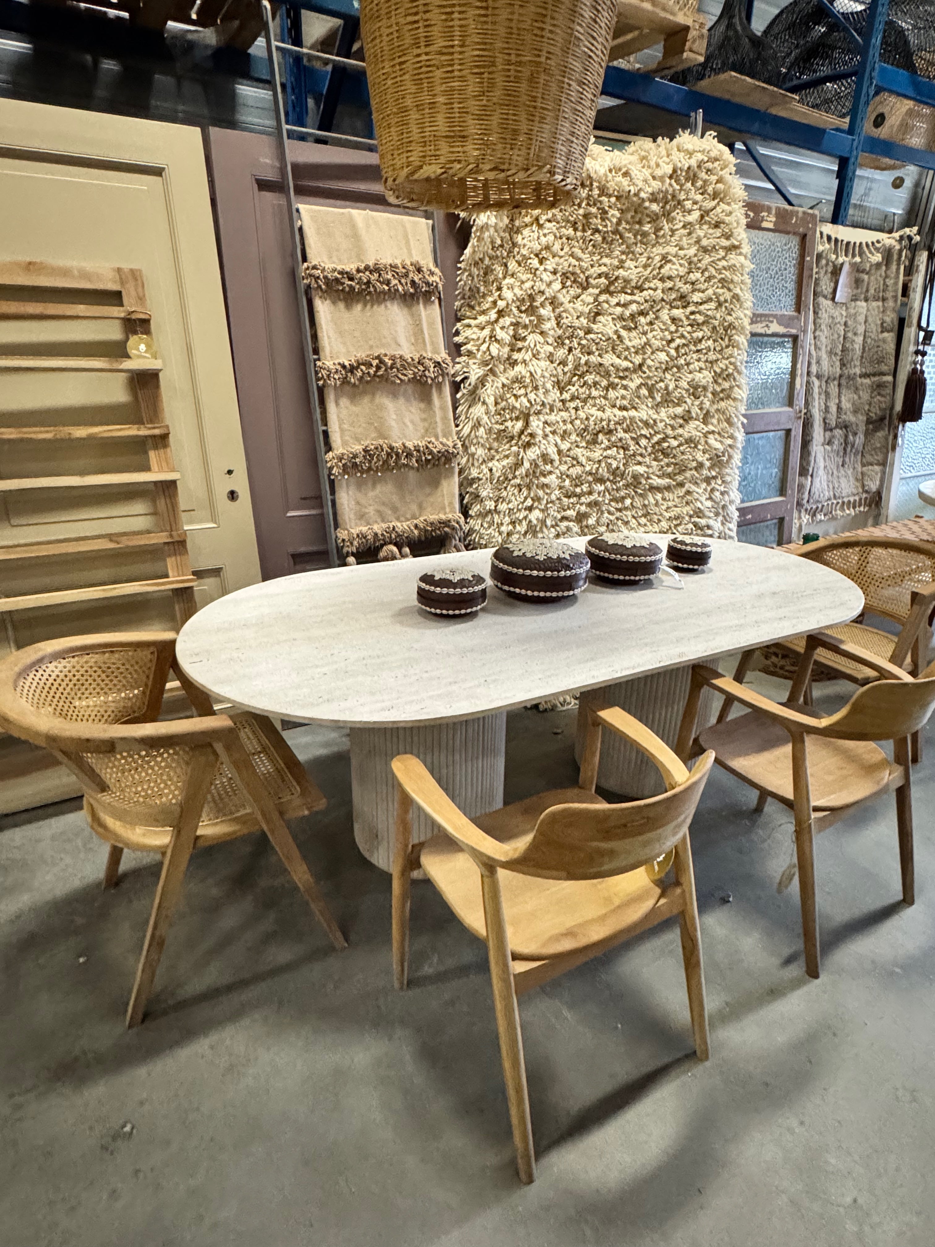 Travertine Table - Oval | 215 x 110 cm
