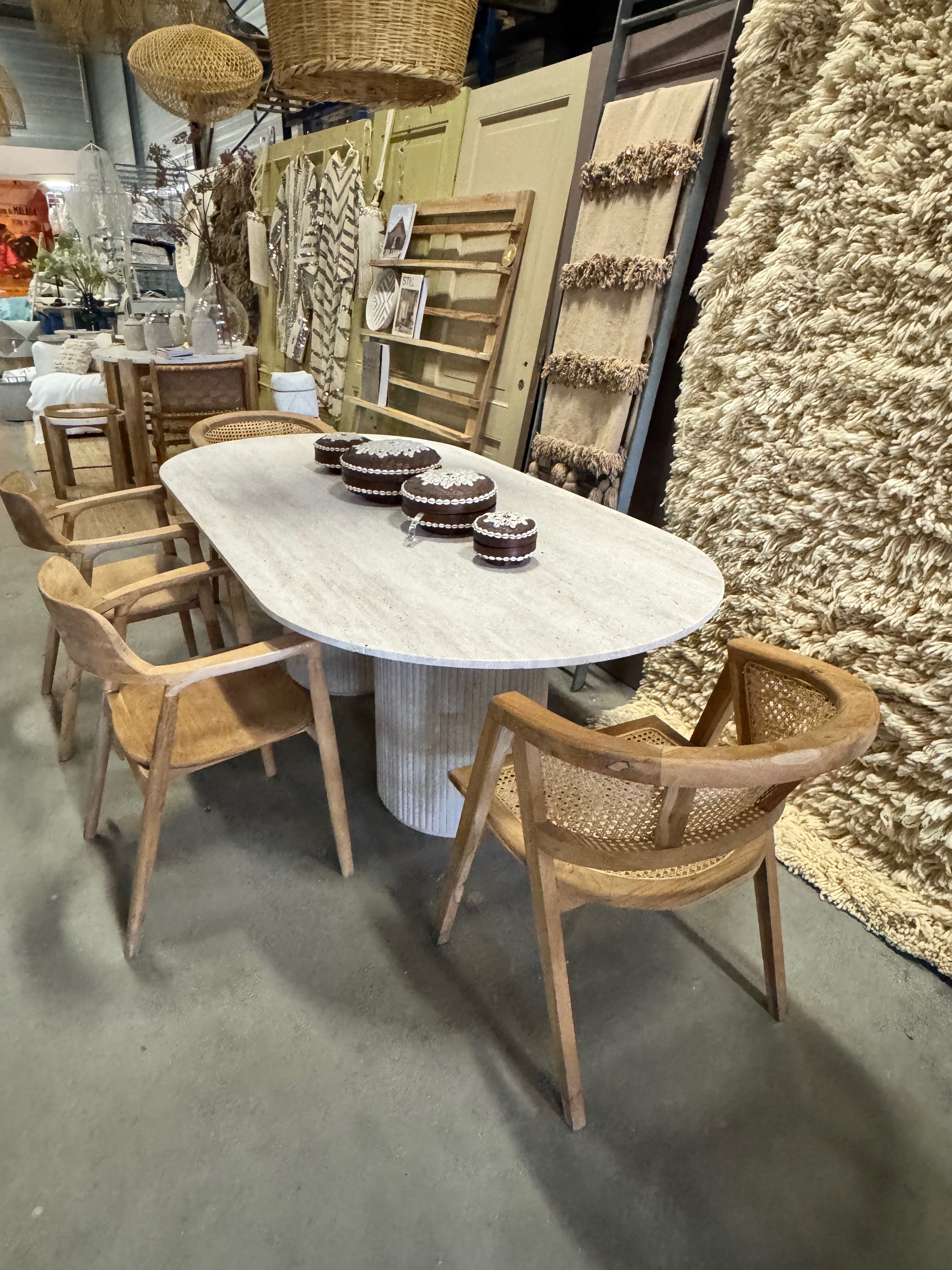 Travertine Table - Oval | 215 x 110 cm