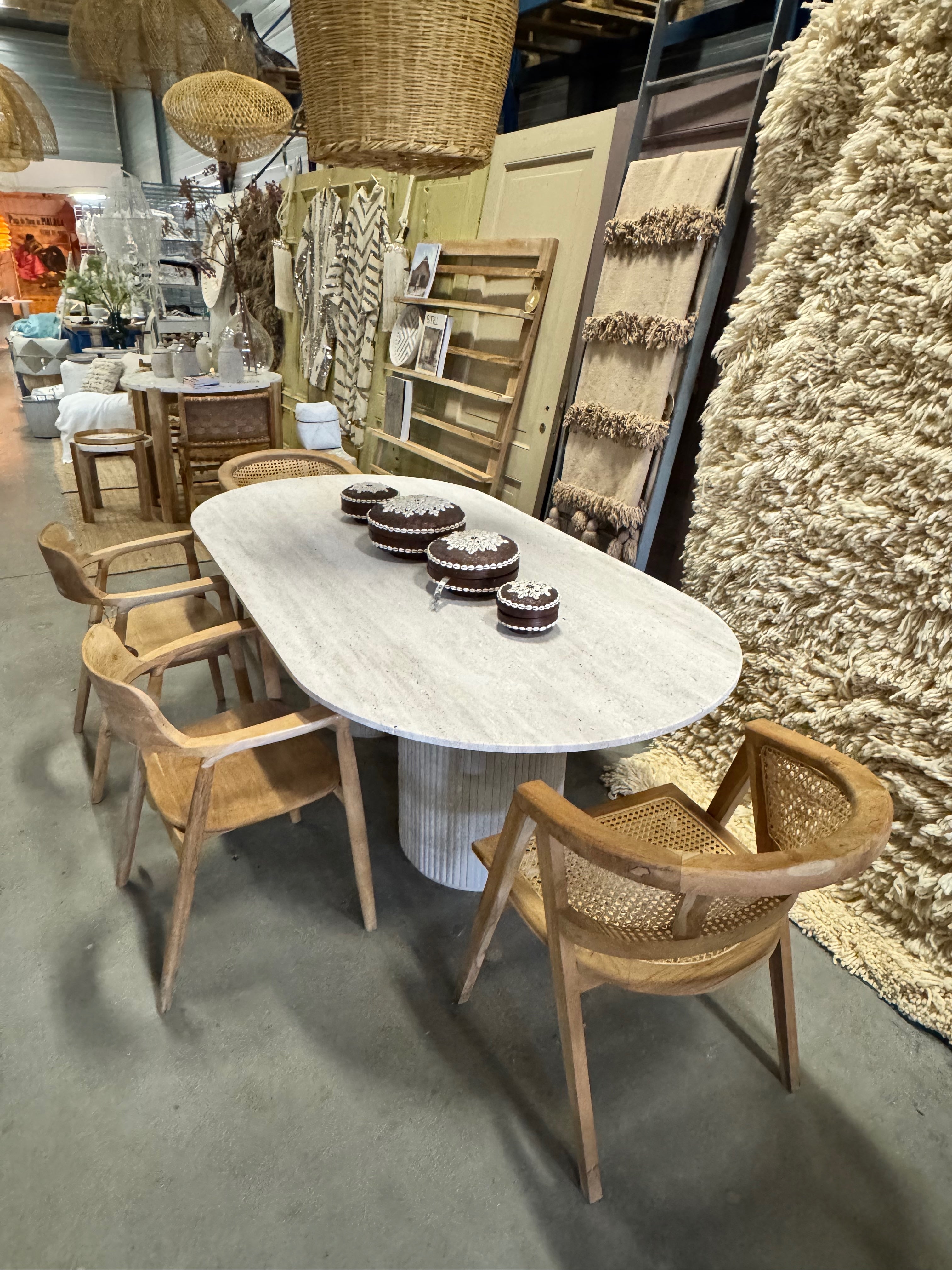 Travertine Table - Oval | 215 x 110 cm