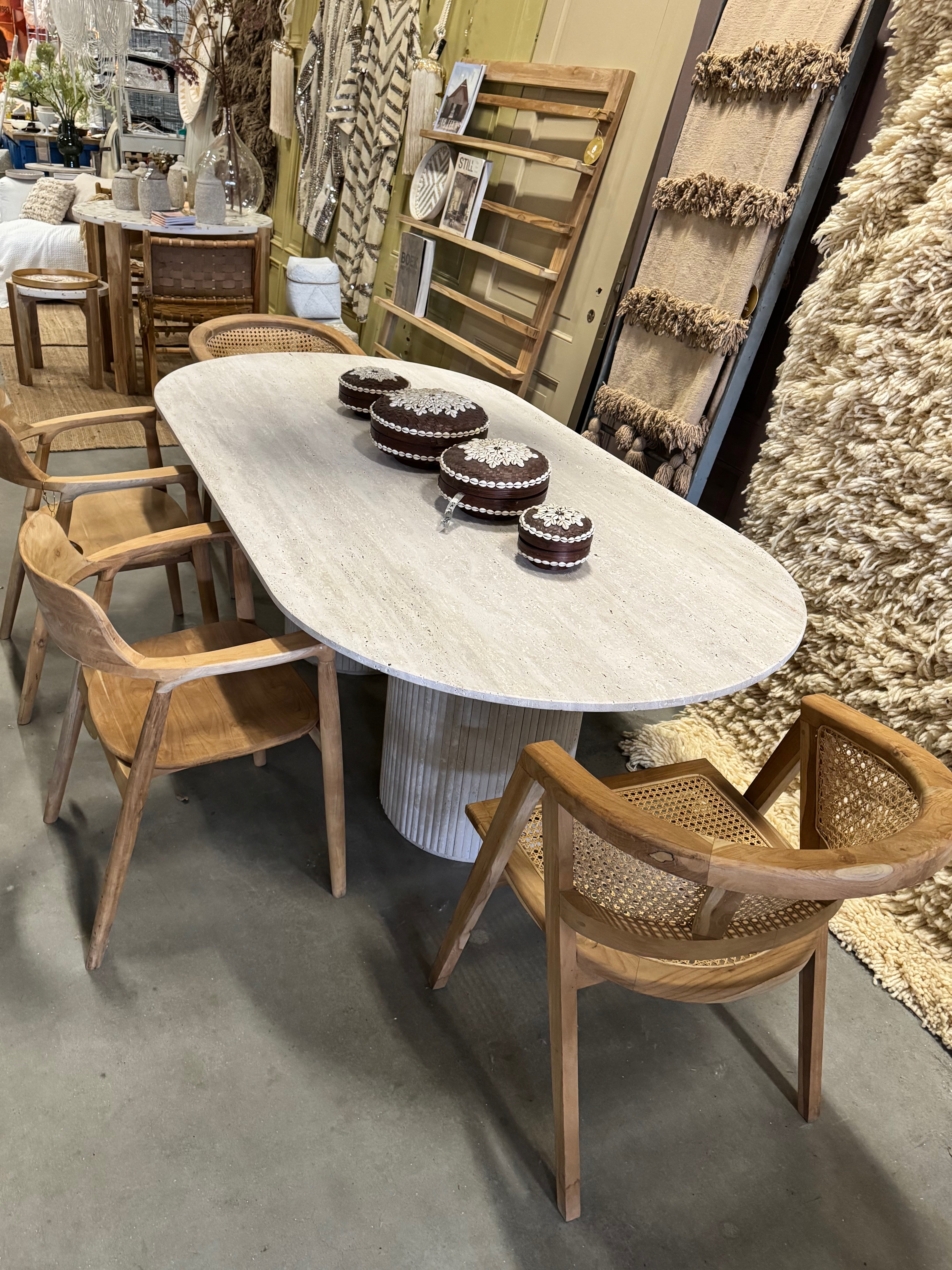 Travertine Table - Oval | 215 x 110 cm