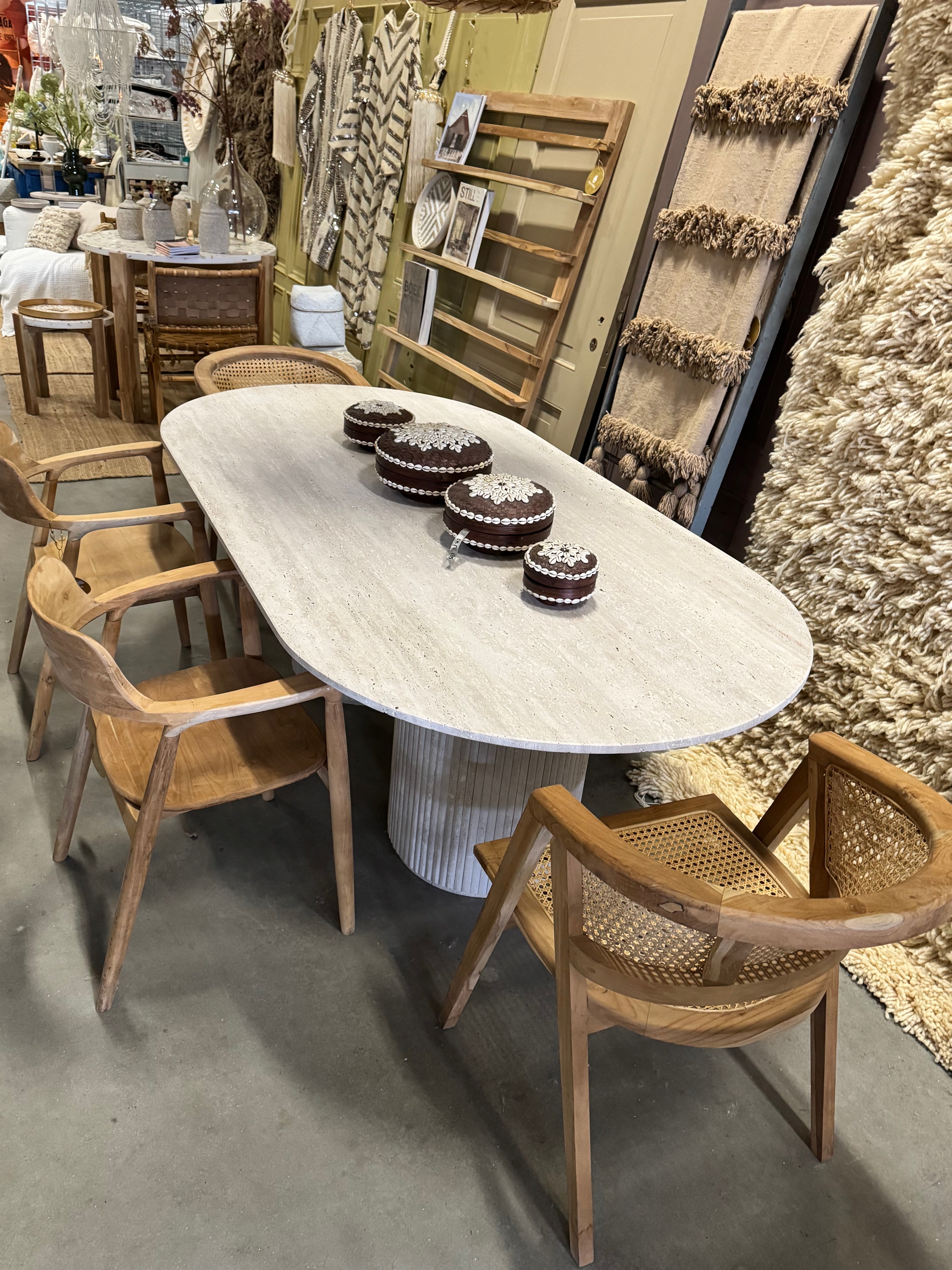Travertine Table - Oval | 215 x 110 cm