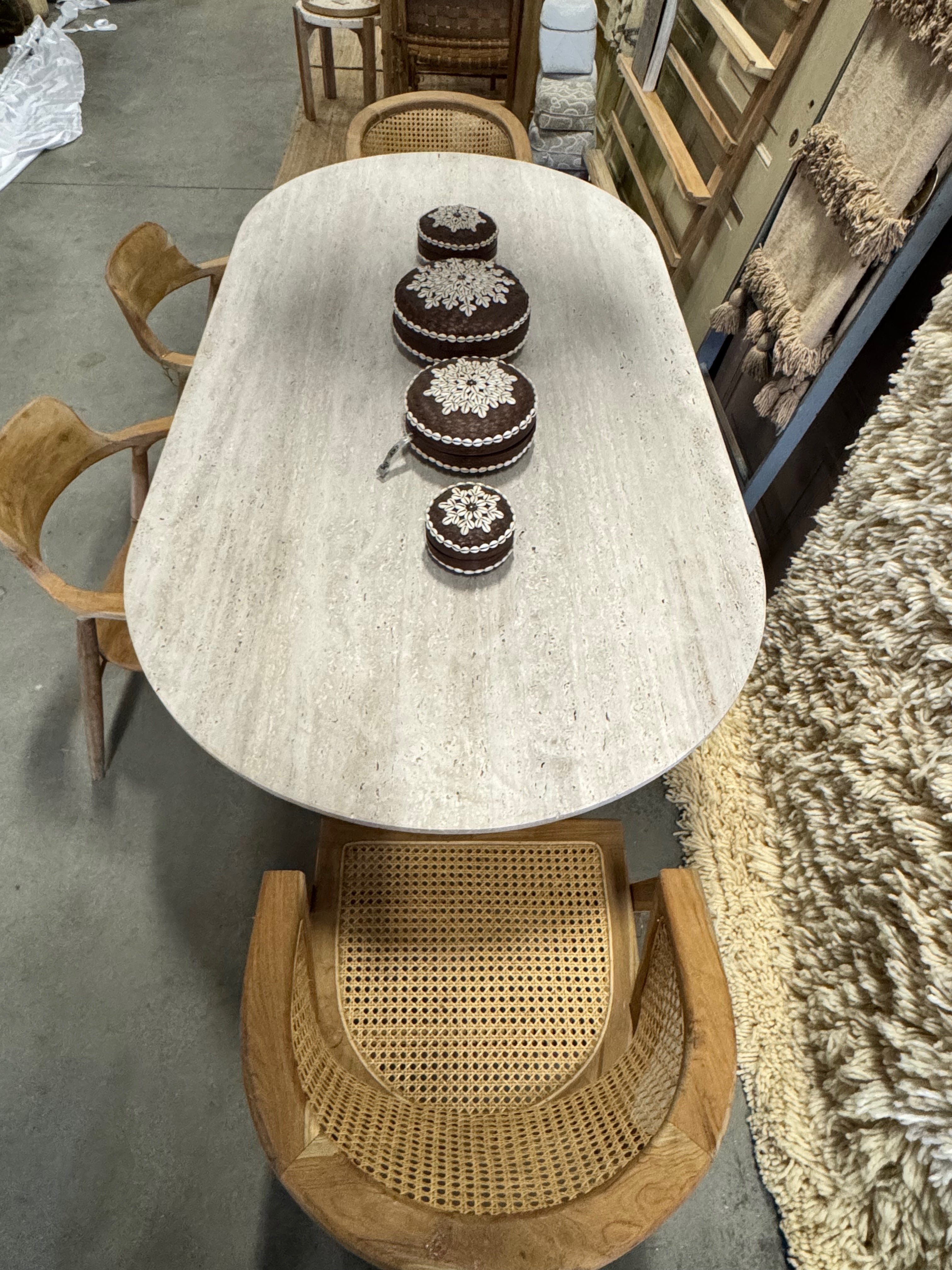 Travertine Table - Oval | 215 x 110 cm