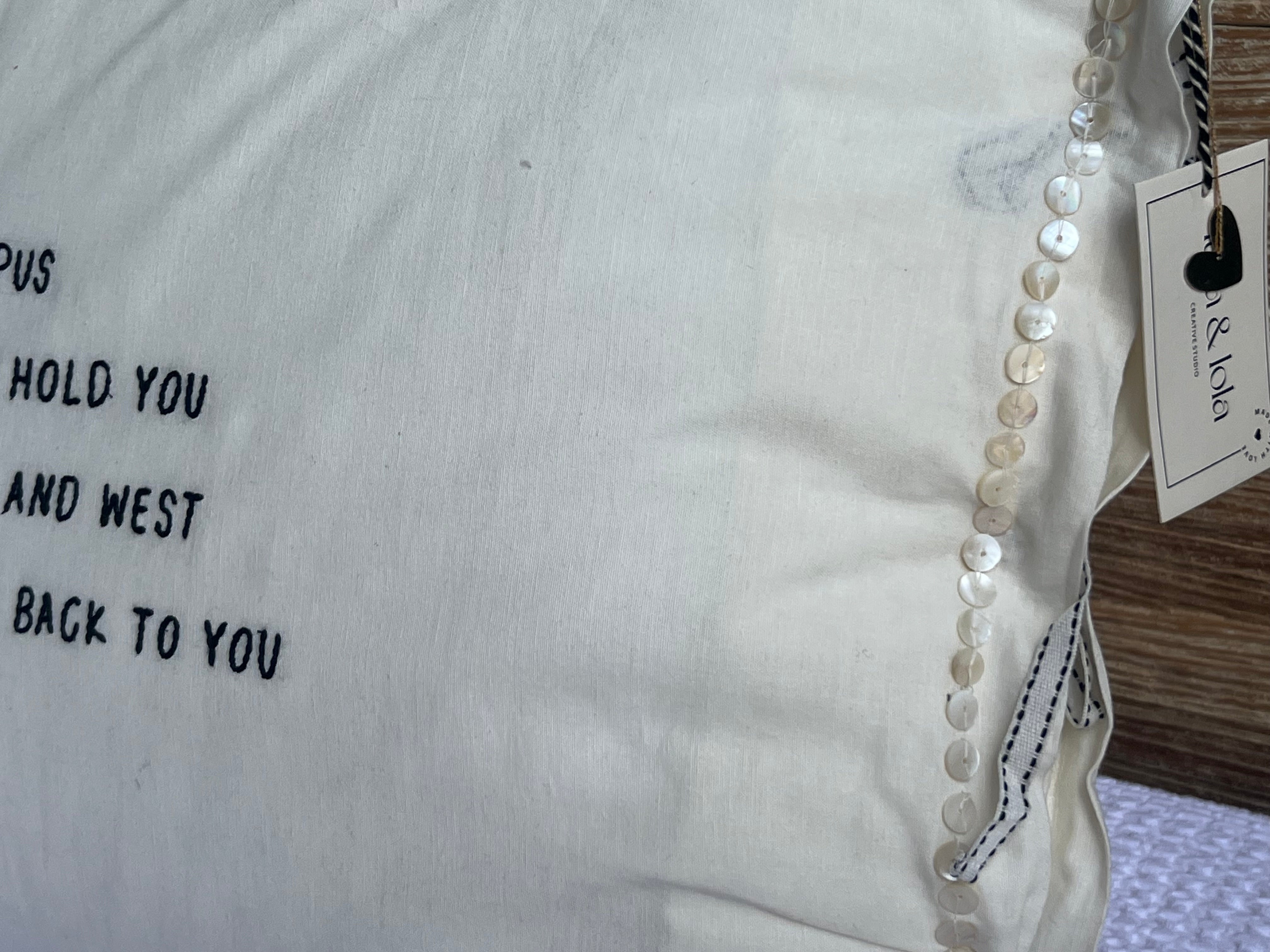 Linnen Pillow + Filling | I Wish I Was An Octopus | White