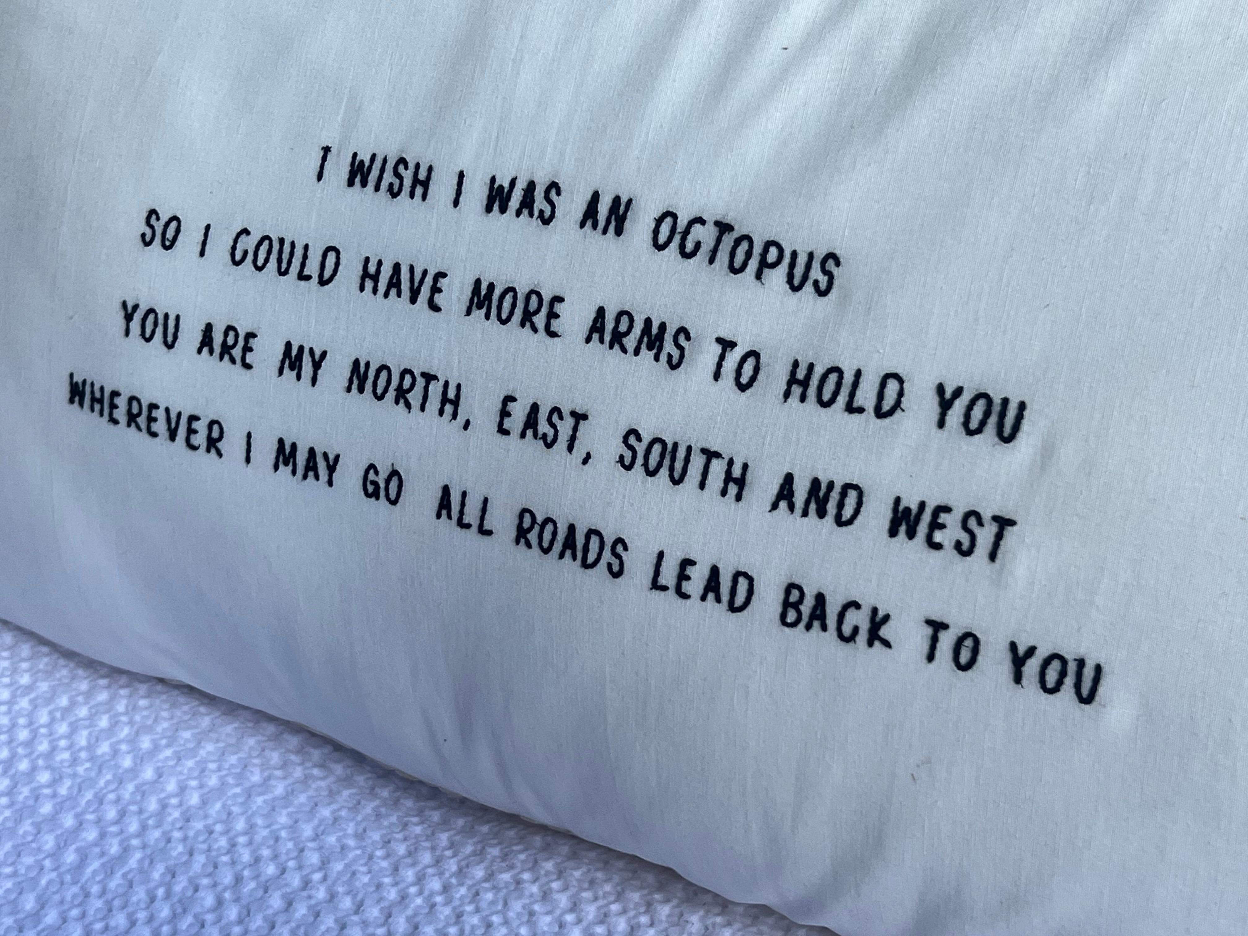 Linnen Pillow + Filling | I Wish I Was An Octopus | White
