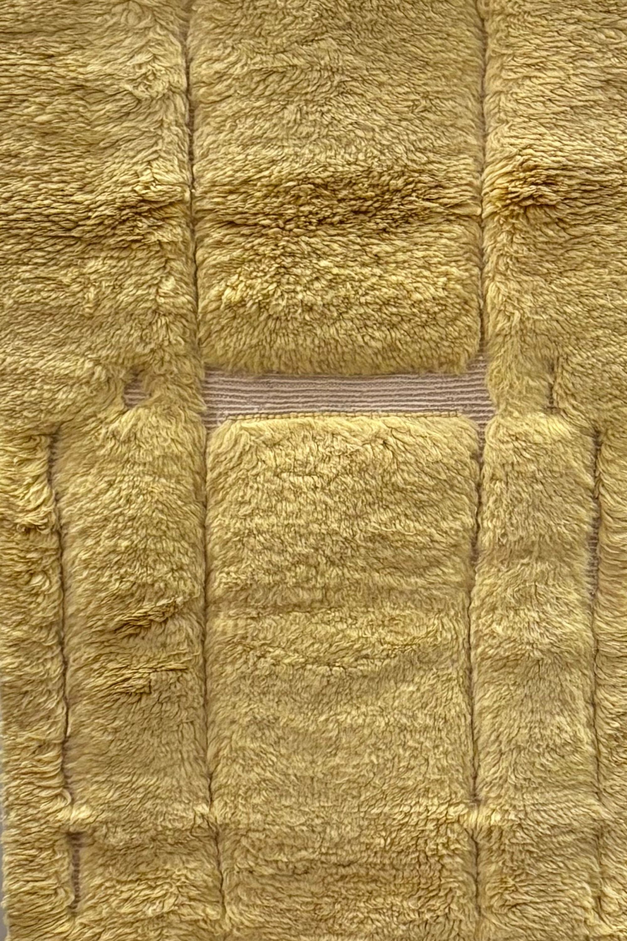 Loper geel - 100% Wool | uniek exemplaar