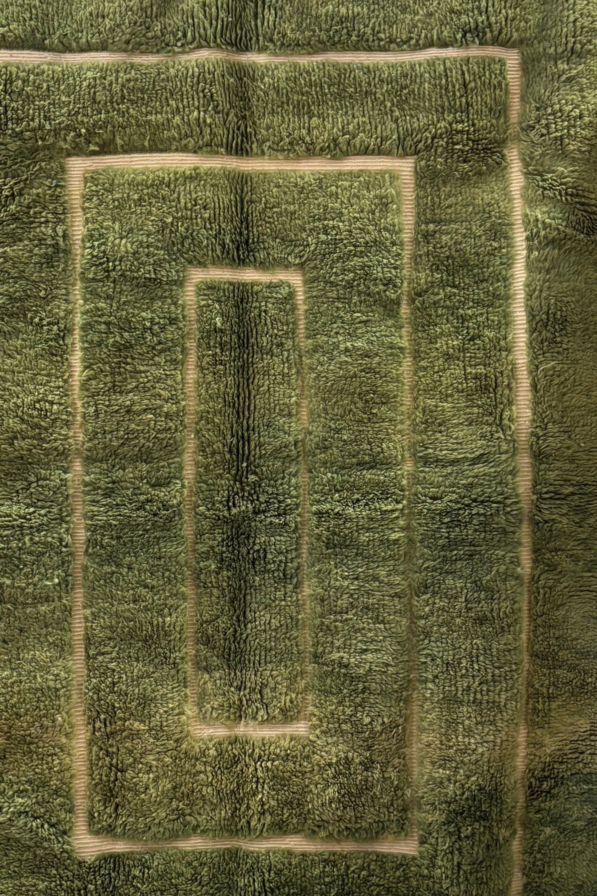 Groen tapijt - 100% Wol | uniek exemplaar