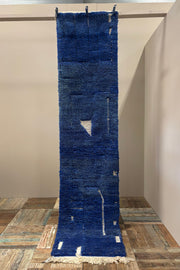 Loper blauw - 100% Wool | uniek exemplaar