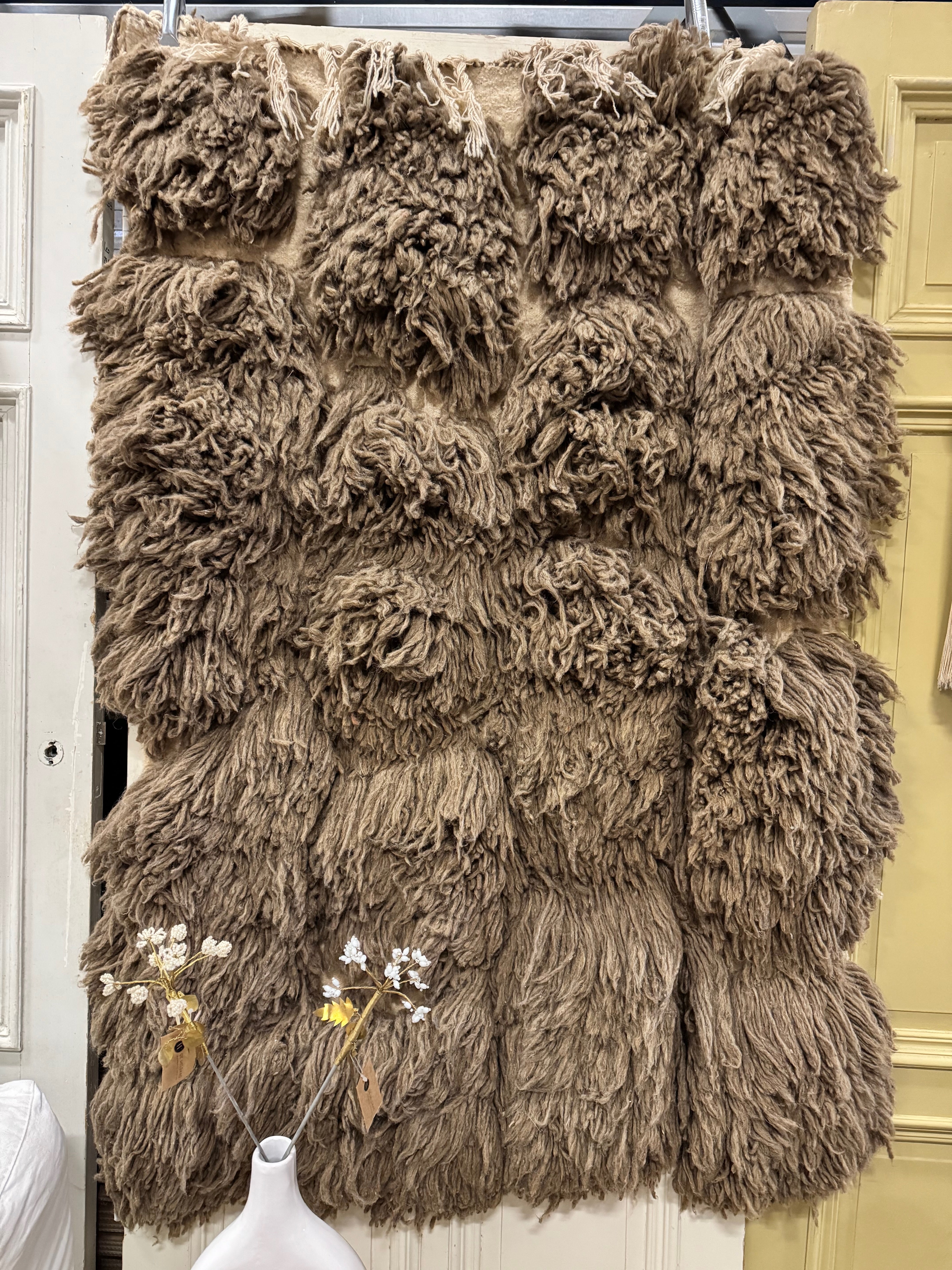 Wandkleed-Textiel kunst- berber wandkleed 100% wol| bruin