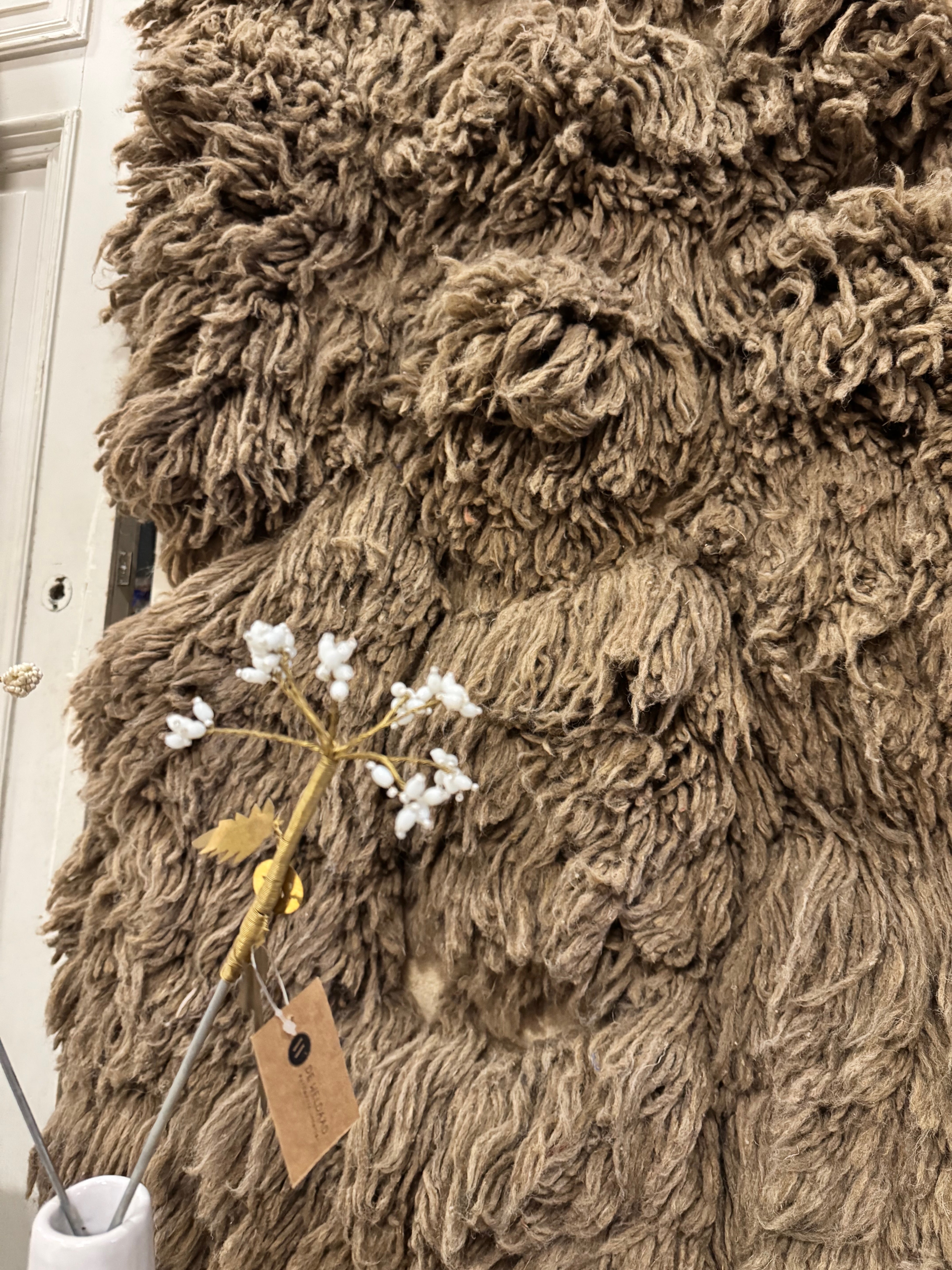 Wandkleed-Textiel kunst- berber wandkleed 100% wol| bruin