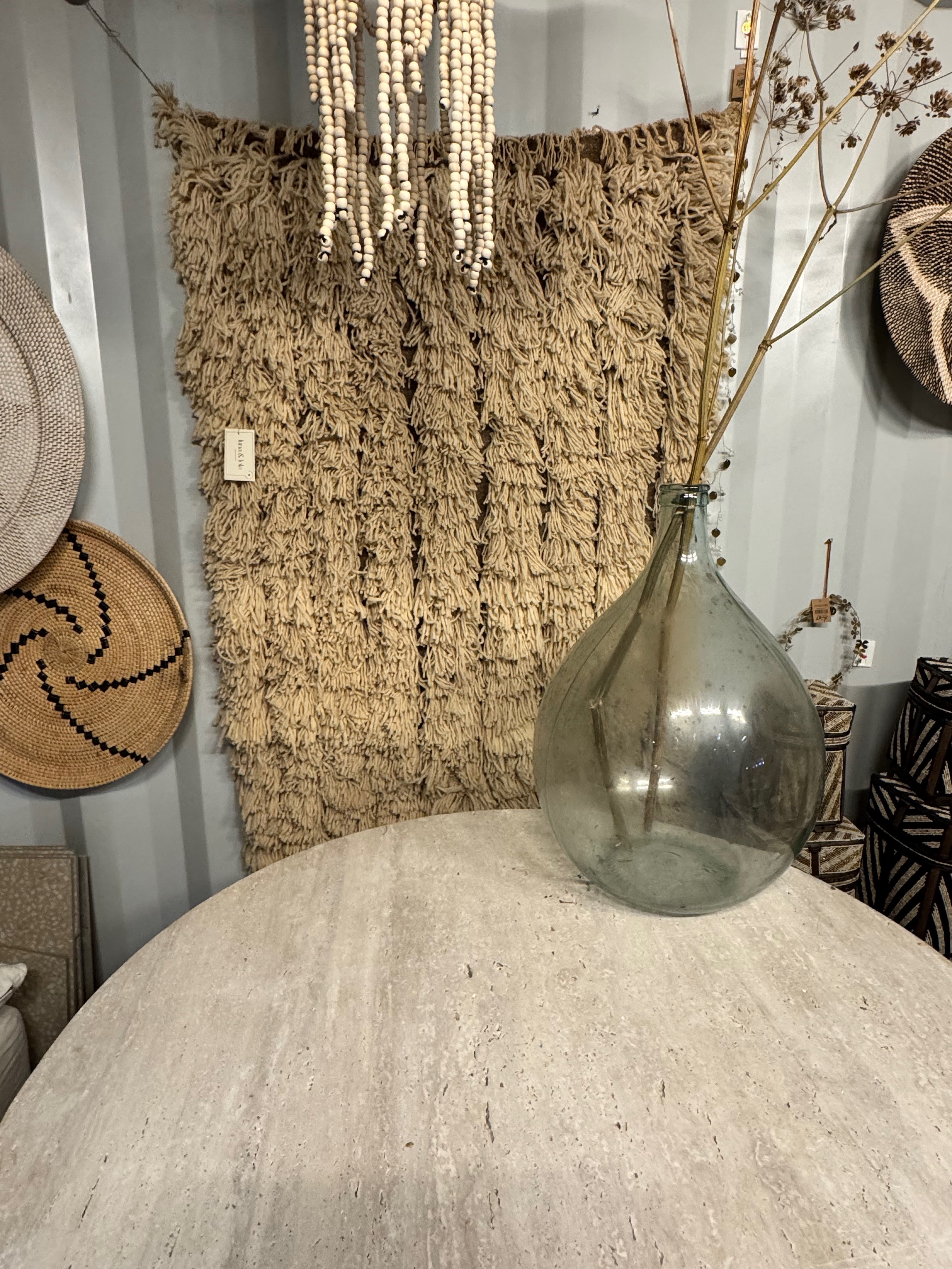Wandkleed - 100% Wol | textielkunst - beige/roomwit