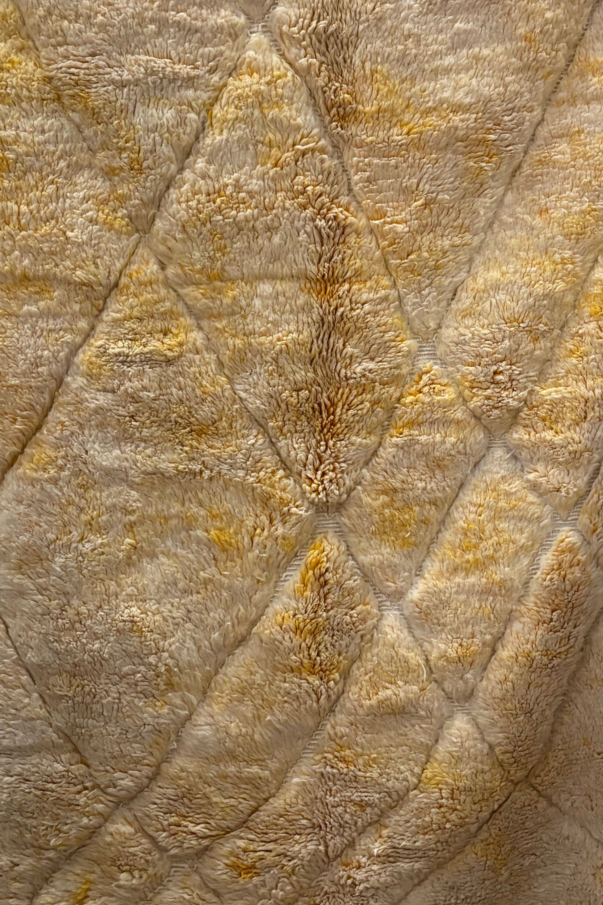 Tapijt geel/creme - 100% Wol | uniek exemplaar