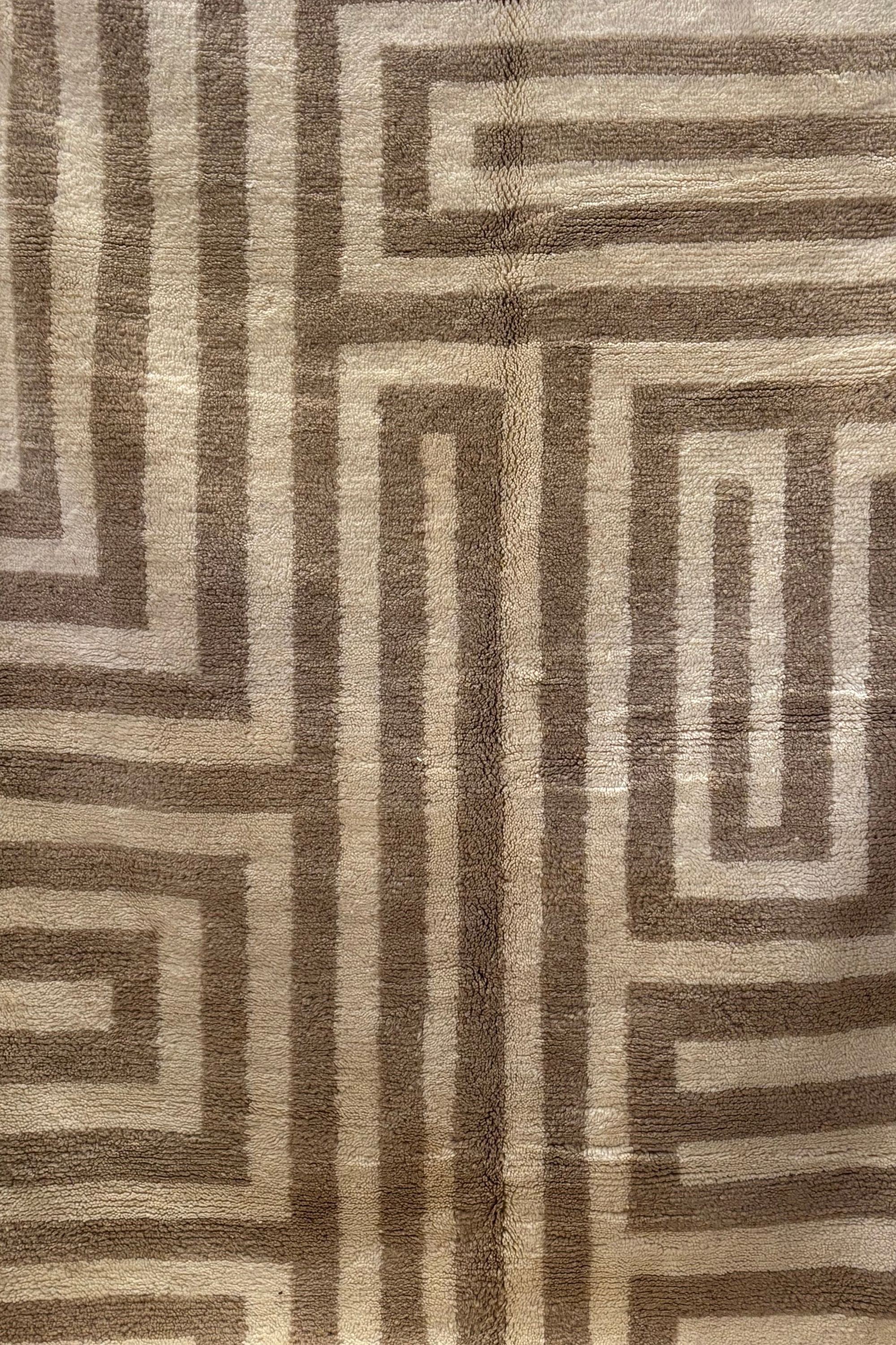 Tapijt naturel + creme - 100% Wol | uniek exemplaar