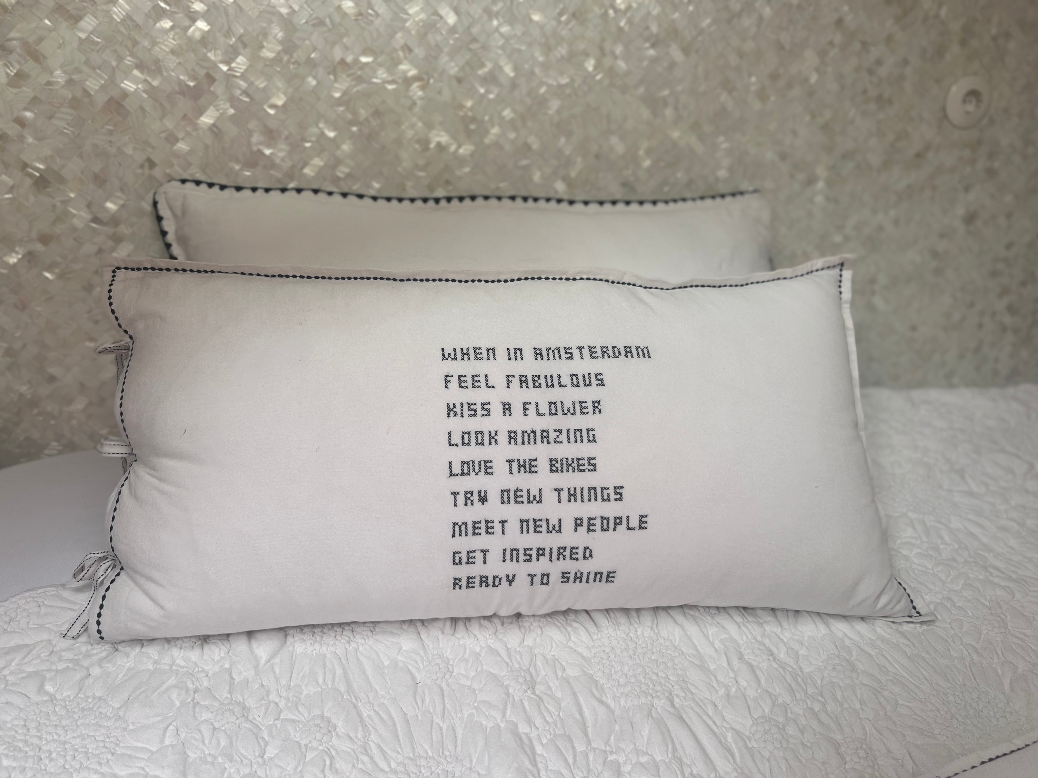 Linnen Pillow + Filling | When In Amsterdam | White