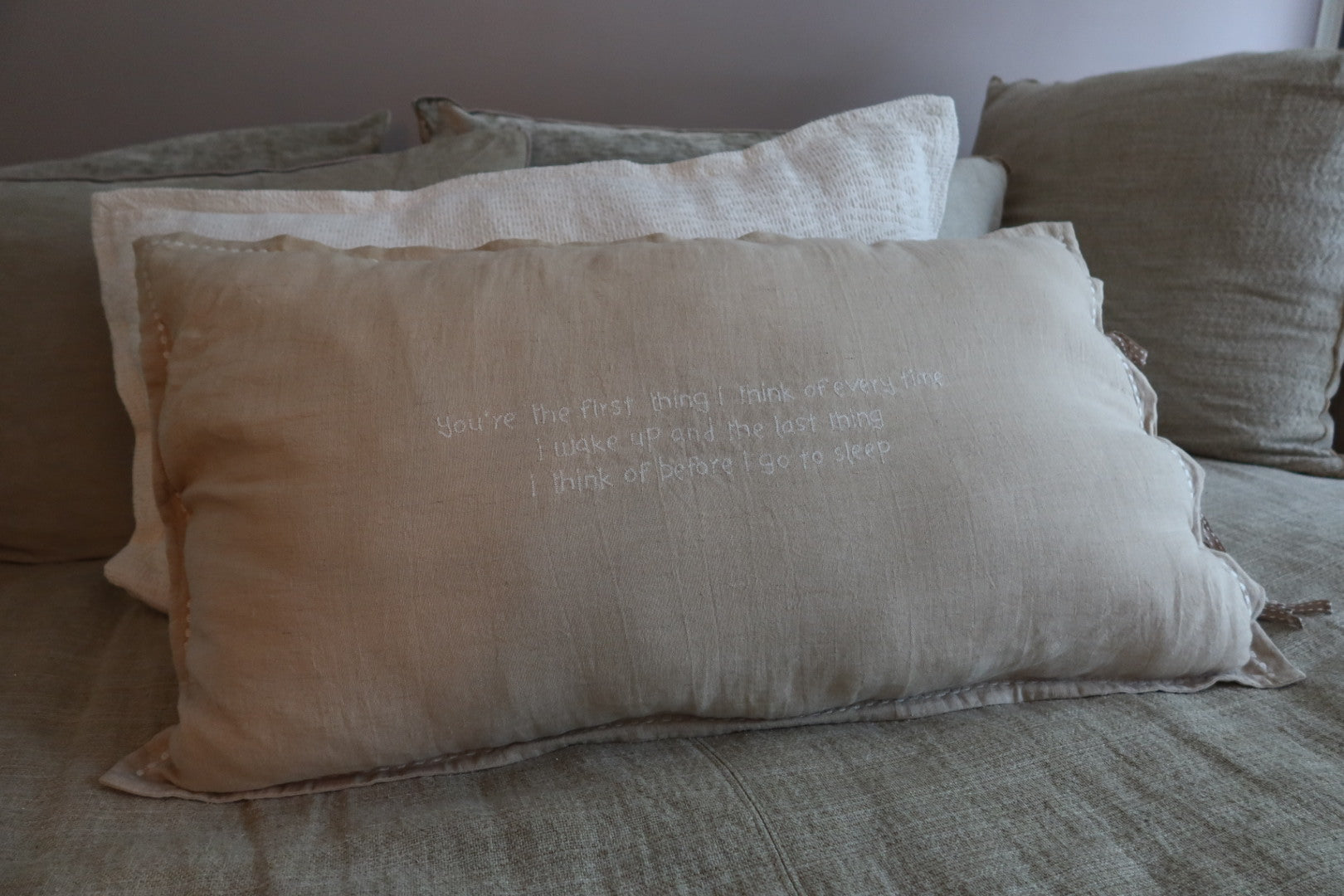 Linnen Pillow + Filling | You’re The First Thing | White