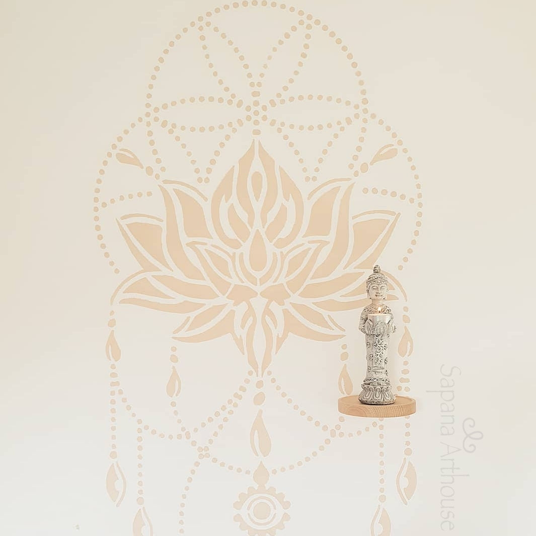 Lotus Flower of Life - XL Mandala Stencil - 205 x 65 cm