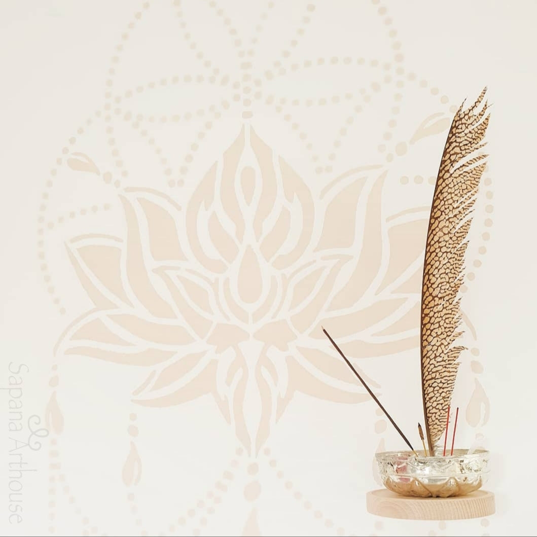 Lotus Flower of Life - XL Mandala Stencil - 205 x 65 cm
