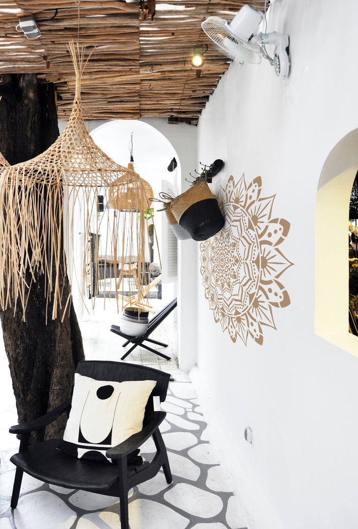 Ibiza Vibe Mandala (130 x 130 cm) - Boho-Inspired Design | Mandala Stencils