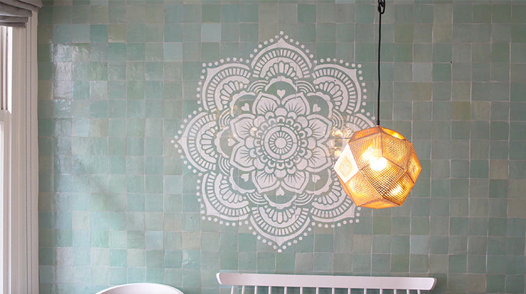 Yoga Mandala - XL Mandala Stencil - 116 cm