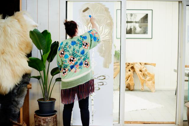 Lotus Flower of Life - XL Mandala Stencil - 205 x 65 cm
