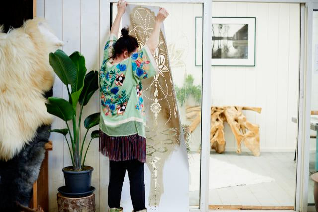 Lotus Flower of Life - XL Mandala Stencil - 205 x 65 cm