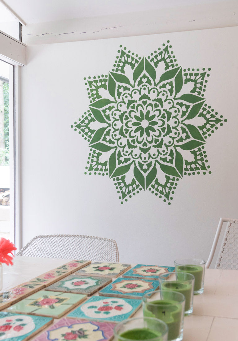 Mystery Wall Tattoo - XL Mandala Stencil - 116 cm