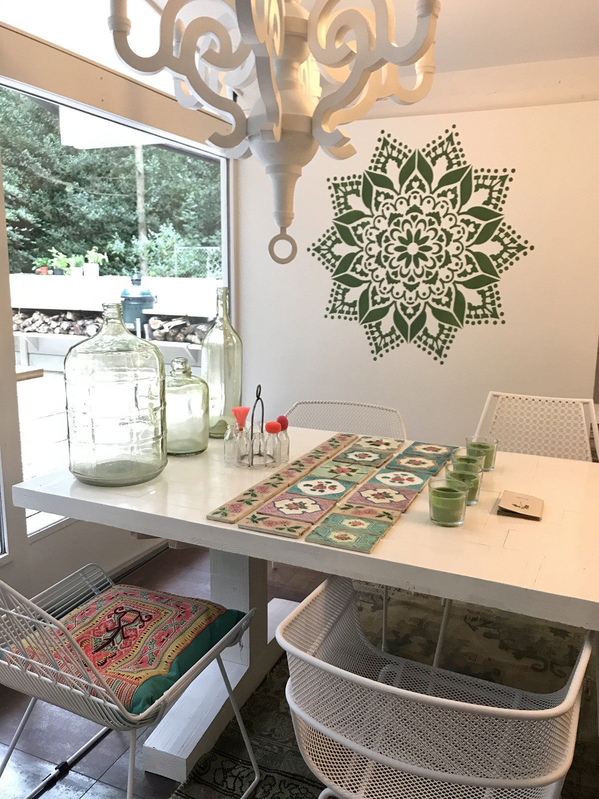 Mystery Wall Tattoo - XL Mandala Stencil - 116 cm