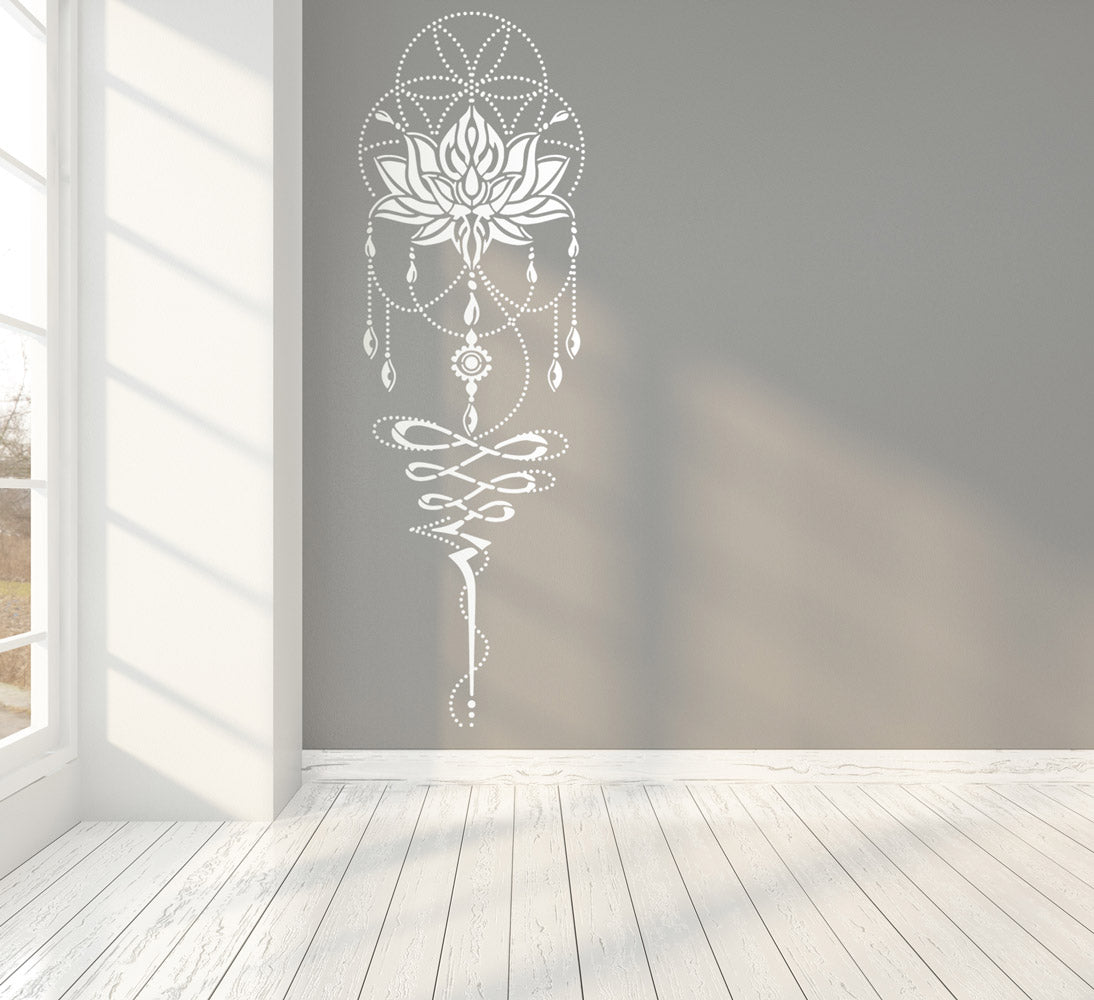 Lotus Flower of Life - XL Mandala Stencil - 205 x 65 cm