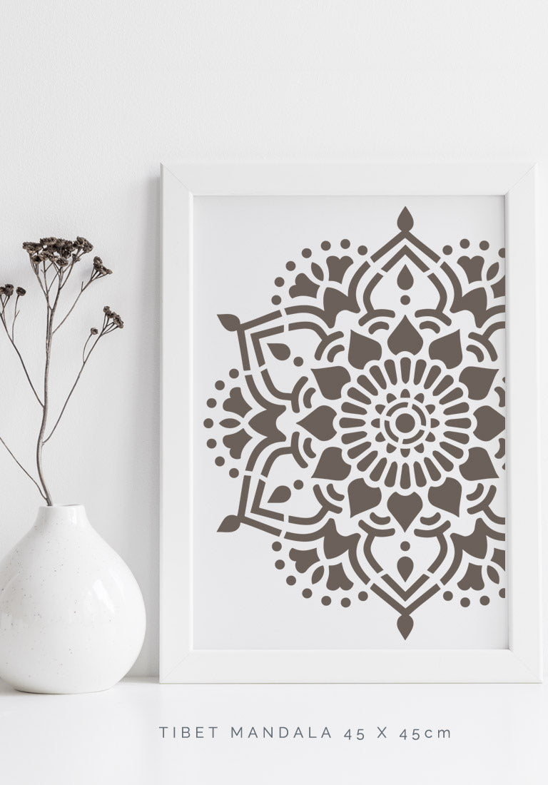 Tibet - XL Mandala Stencil - 45 cm